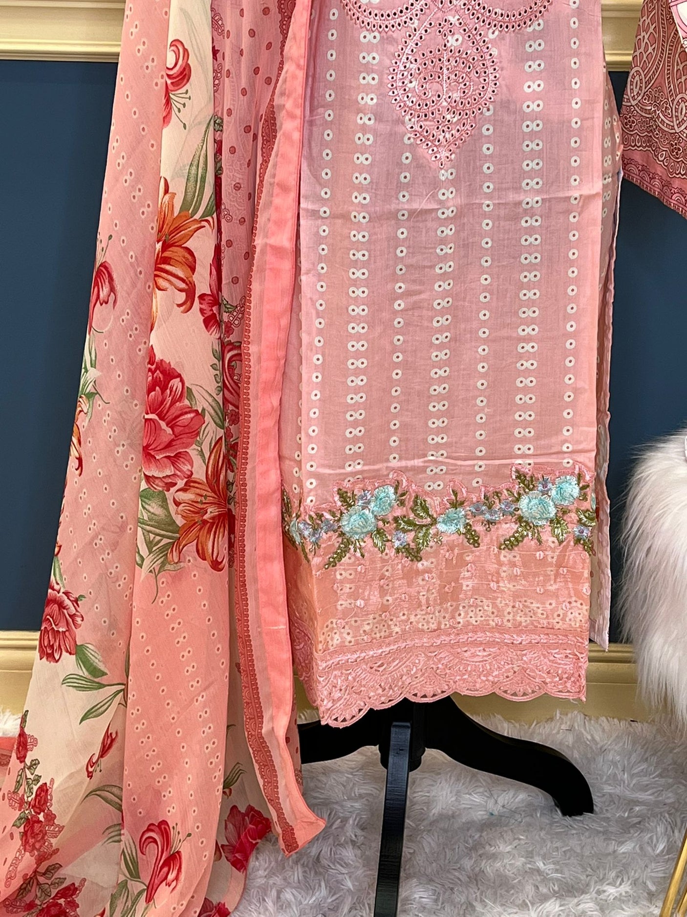 Pakistani Stitched Embroidered lawn Salwar kameez ready to ship