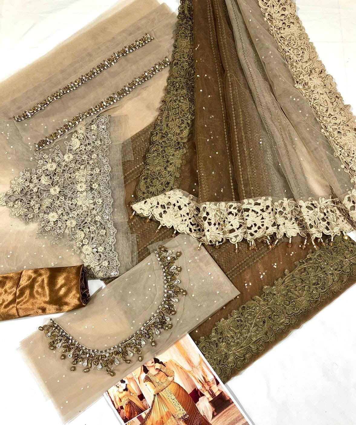 Pakistani saree with stitched blouse