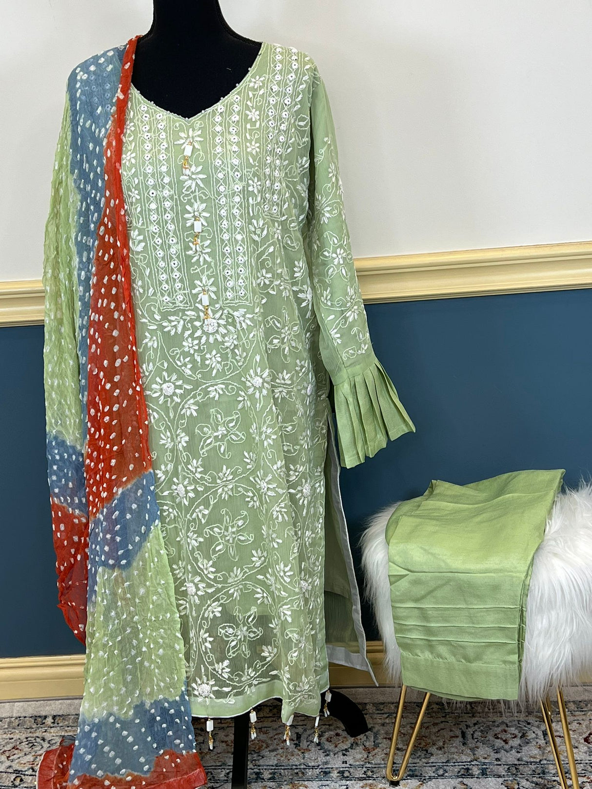 Hand Made Chunri Pakka Bor Jall Suits