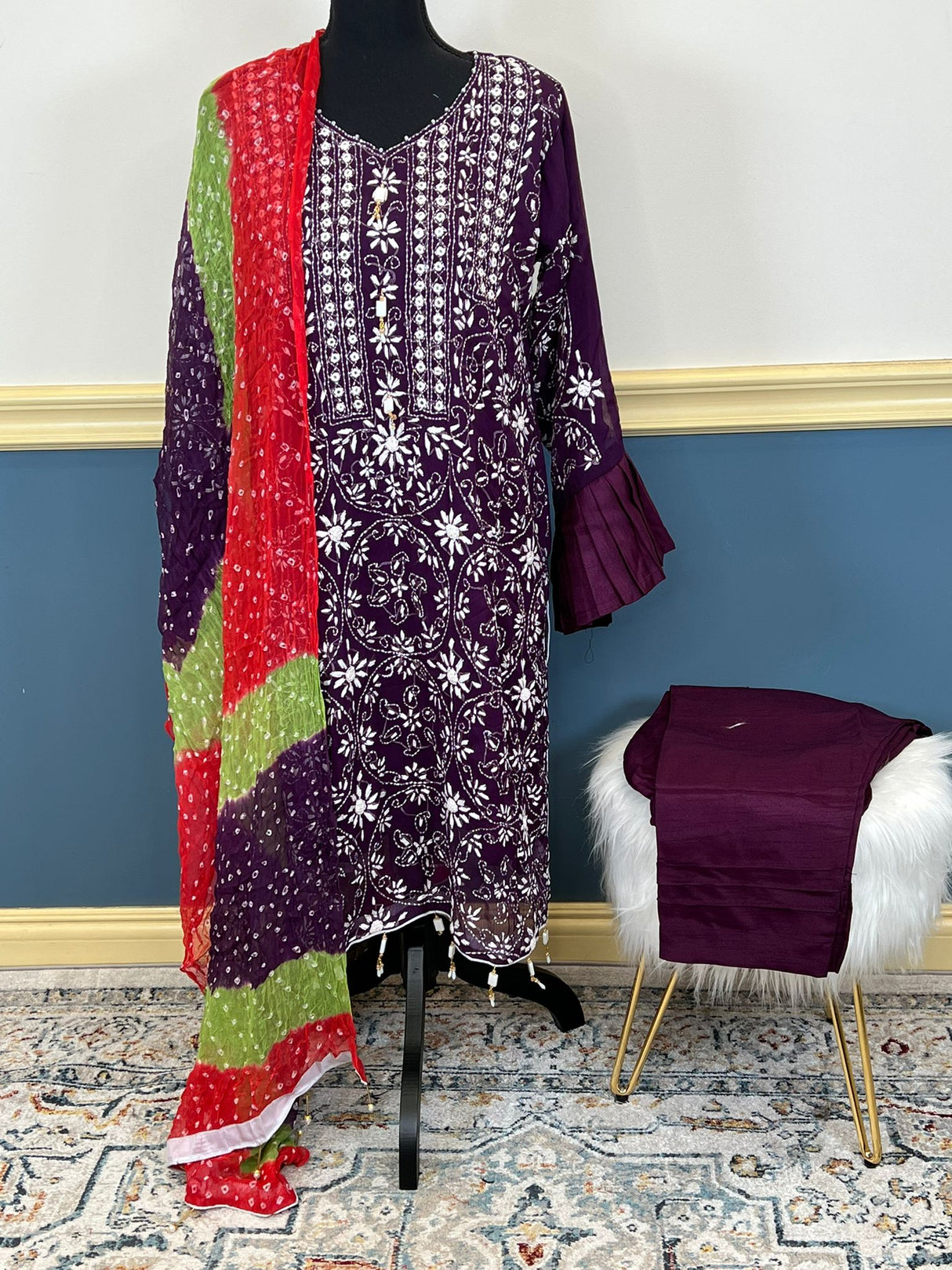 Hand Made Chunri Pakka Bor Jall Suits