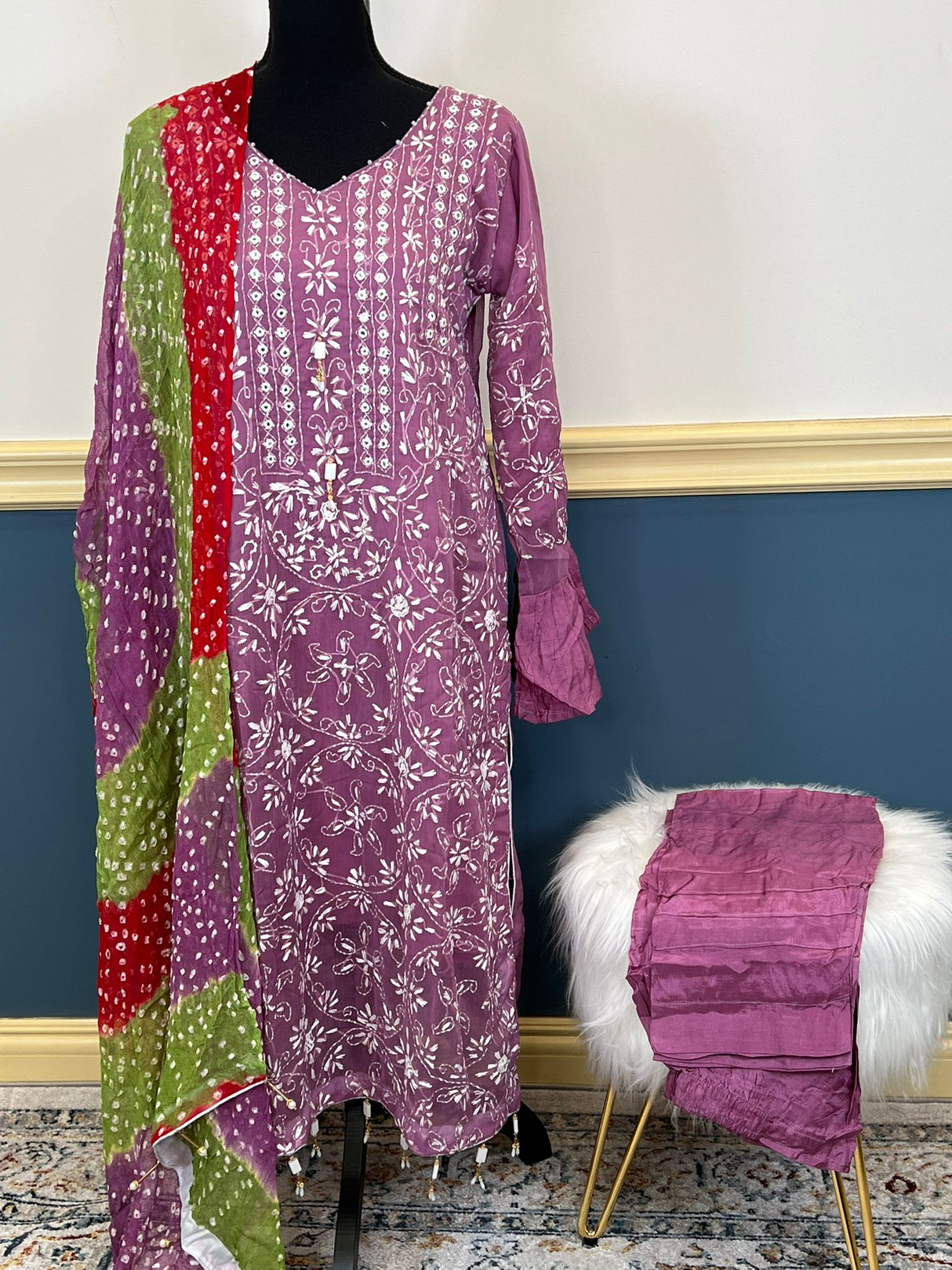 Hand Made Chunri Pakka Bor Jall Suits