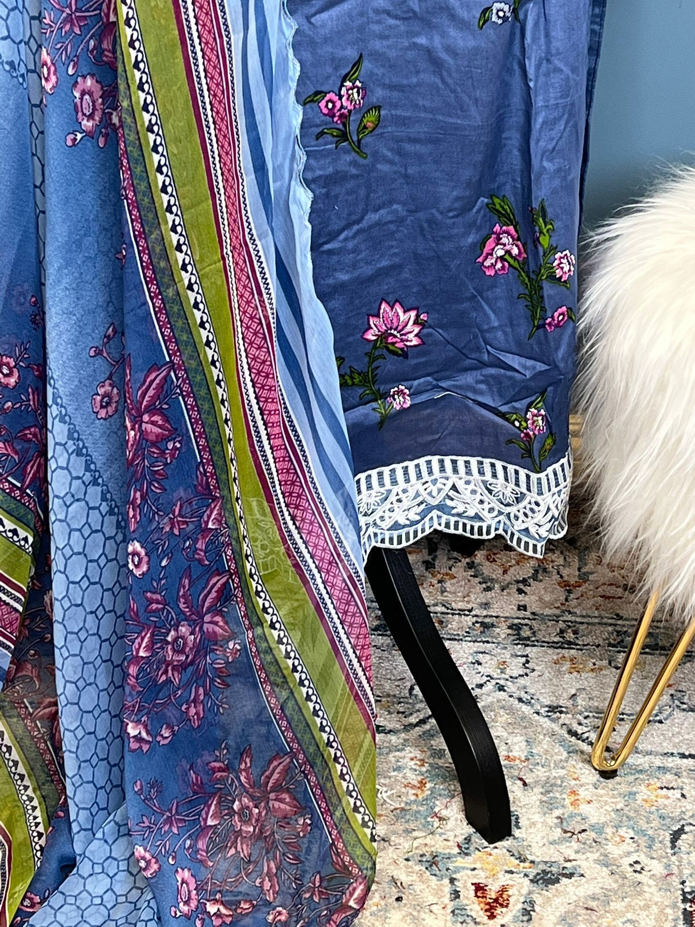 Pakistani Stitched lawn Embroidered Salwar kameez ready to ship