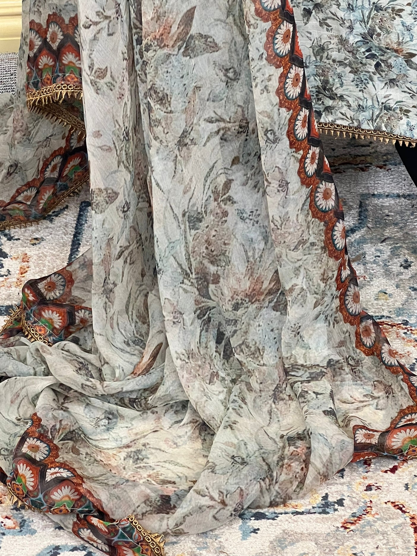 Pure silk kamiz and pant with pure chiffon dupatta