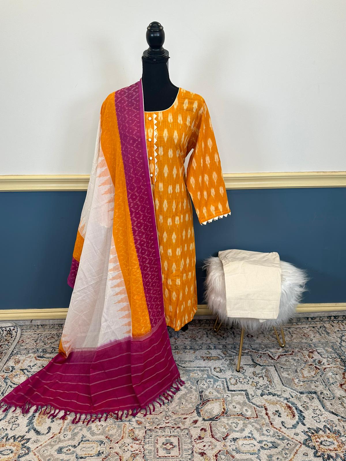 Ikkat salwer laminate Collection