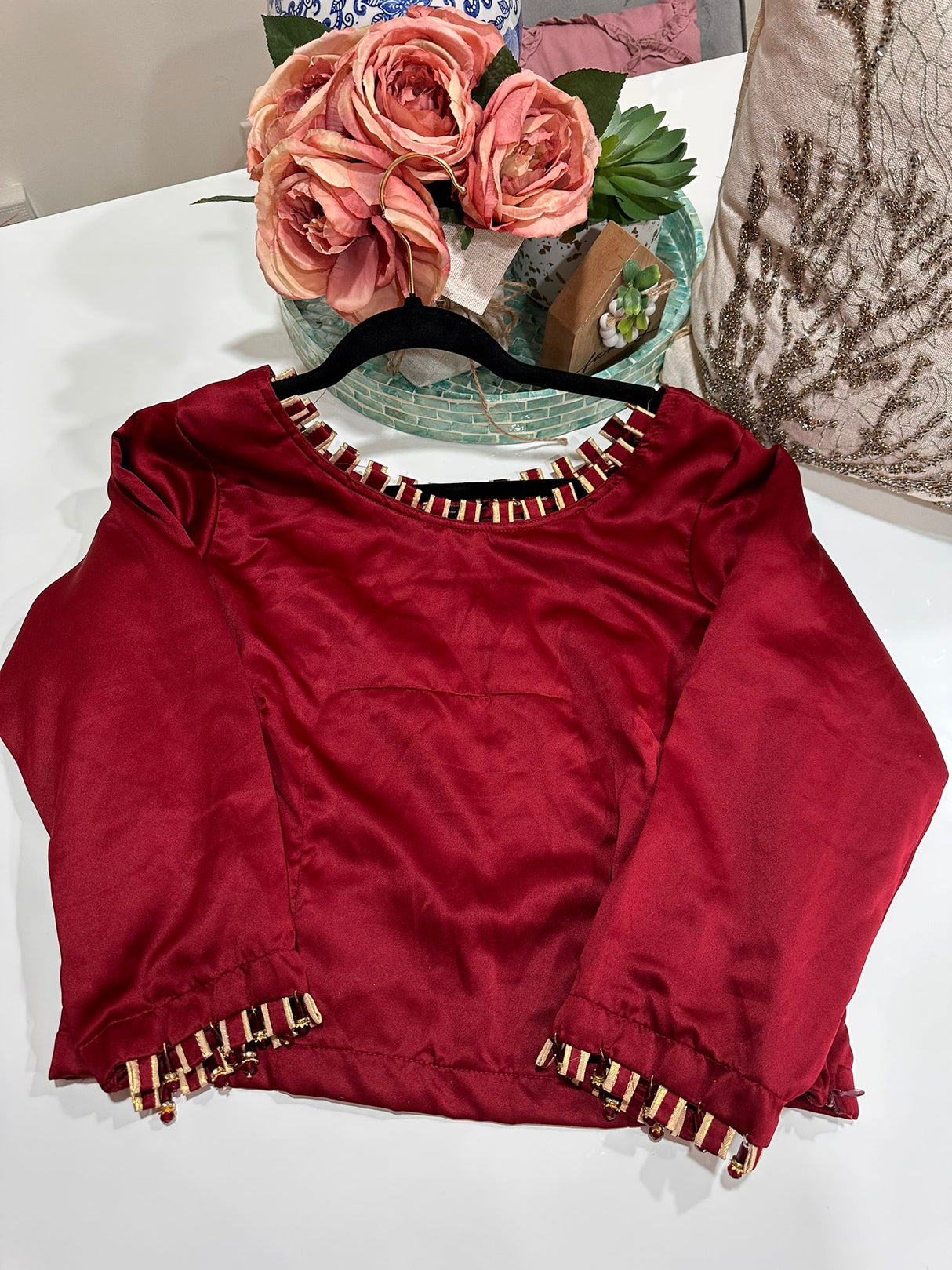 Long Sleeve Stitched Blouse