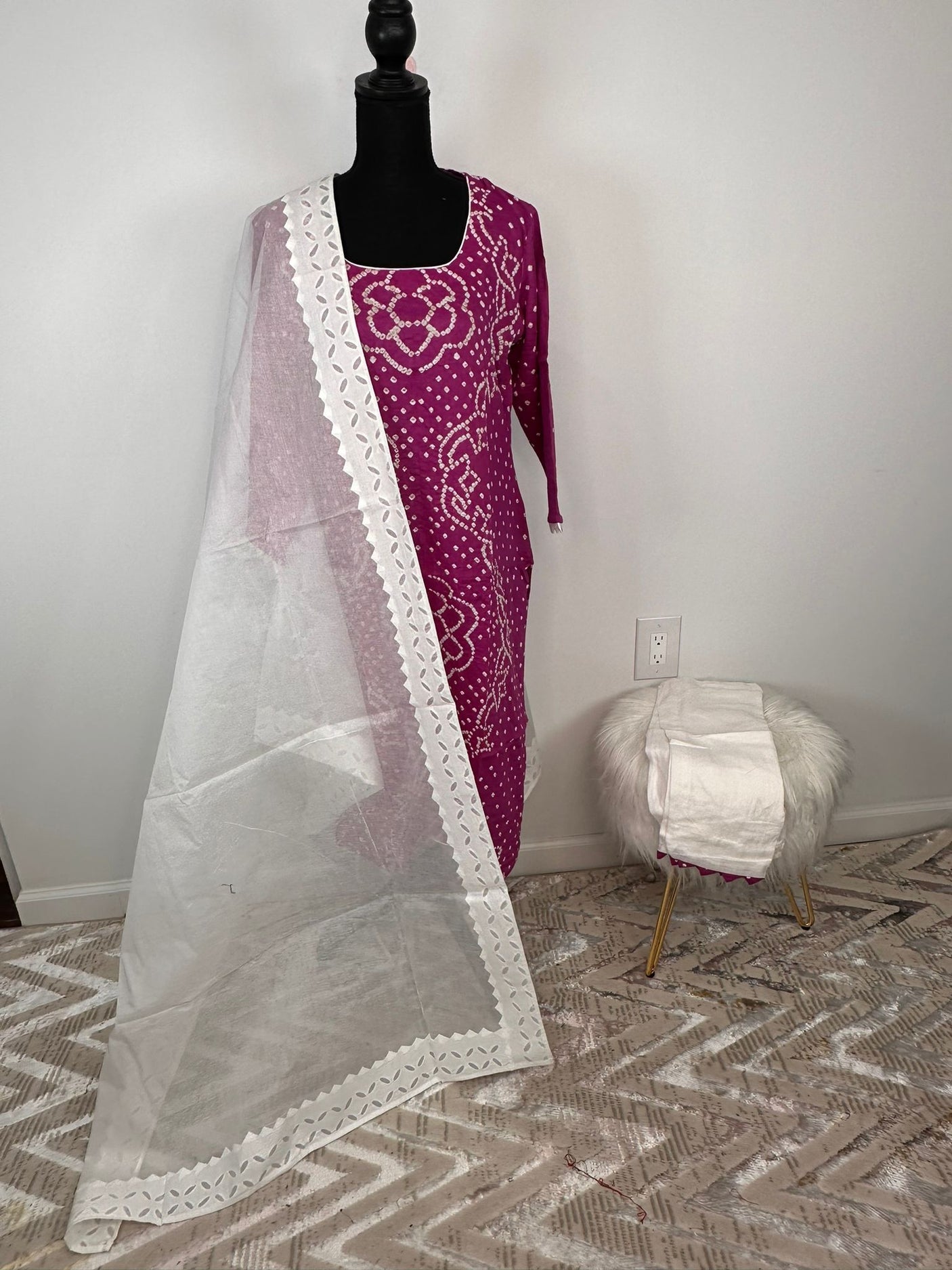 Pure Cotton Kamiz with Applique Dupatta