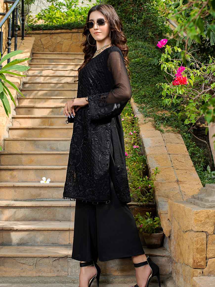 Zephyr Chiffon Embroidered Kurti 2 pcs-100% Original Guaranteed