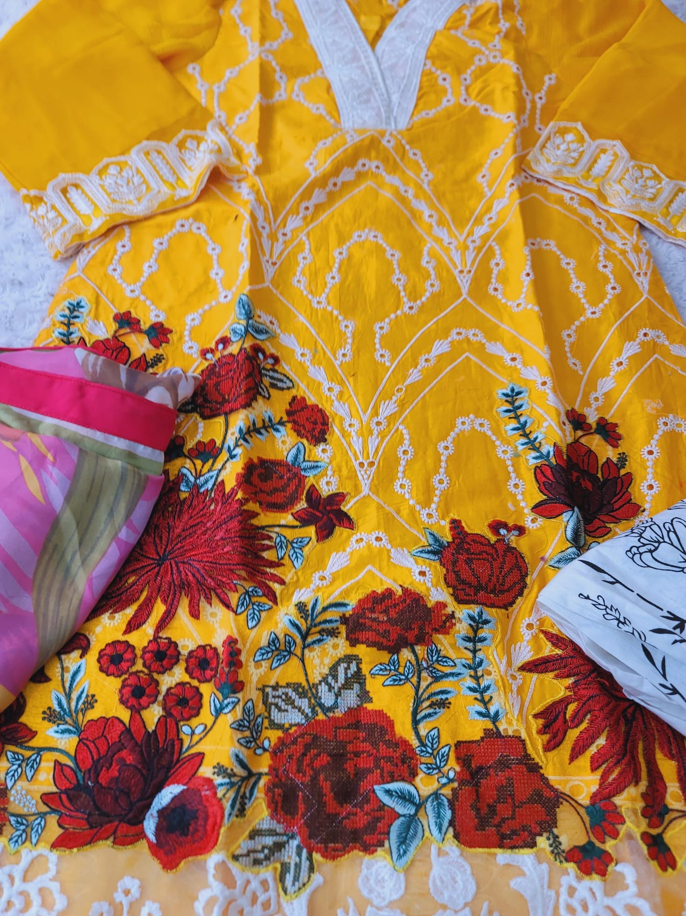 Pakistani Stitched Embroidery Lawn Suit Ready To Ship