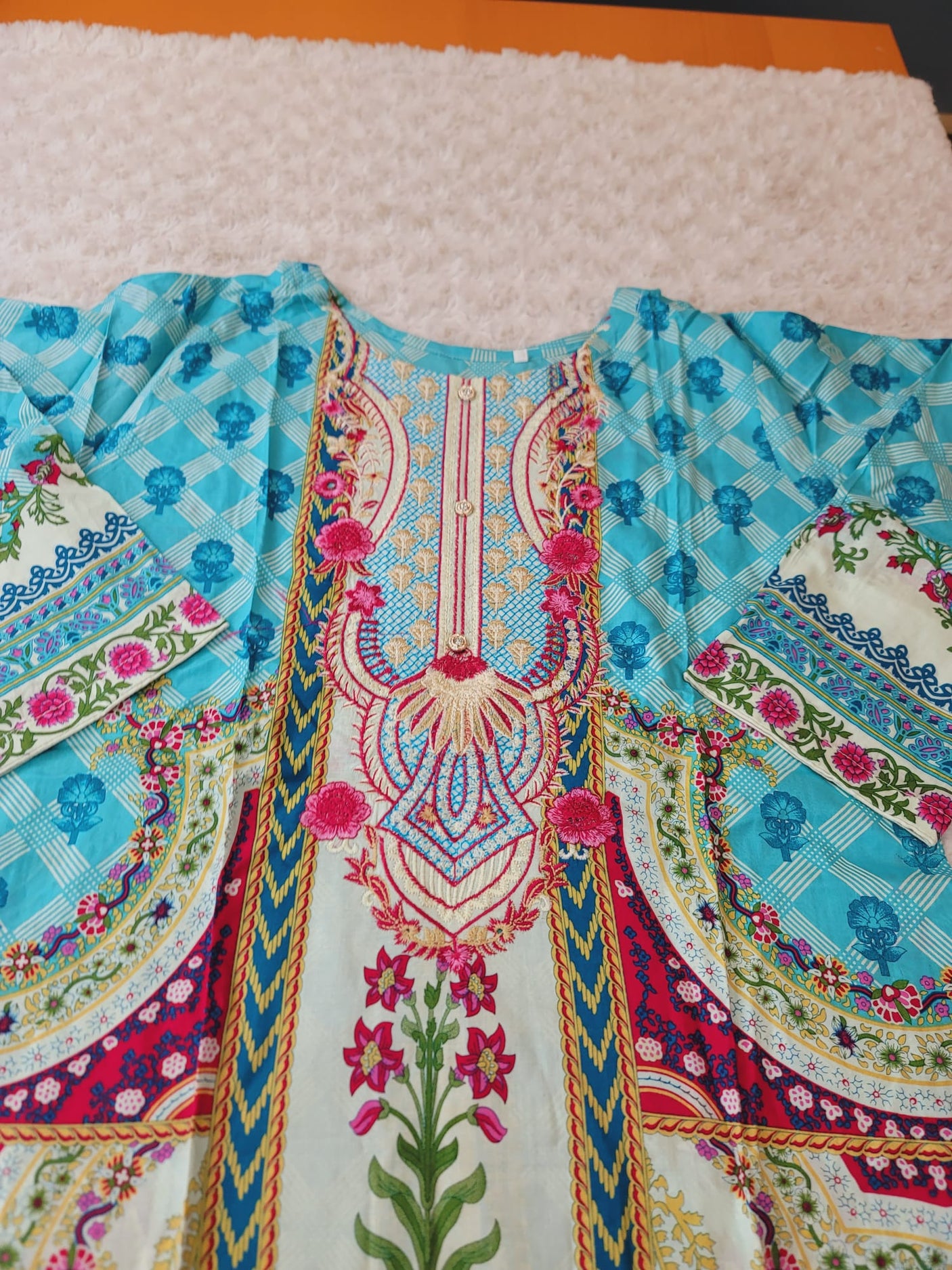 Pakistani Stitched lawn Embroidered Salwar kameez ready to ship