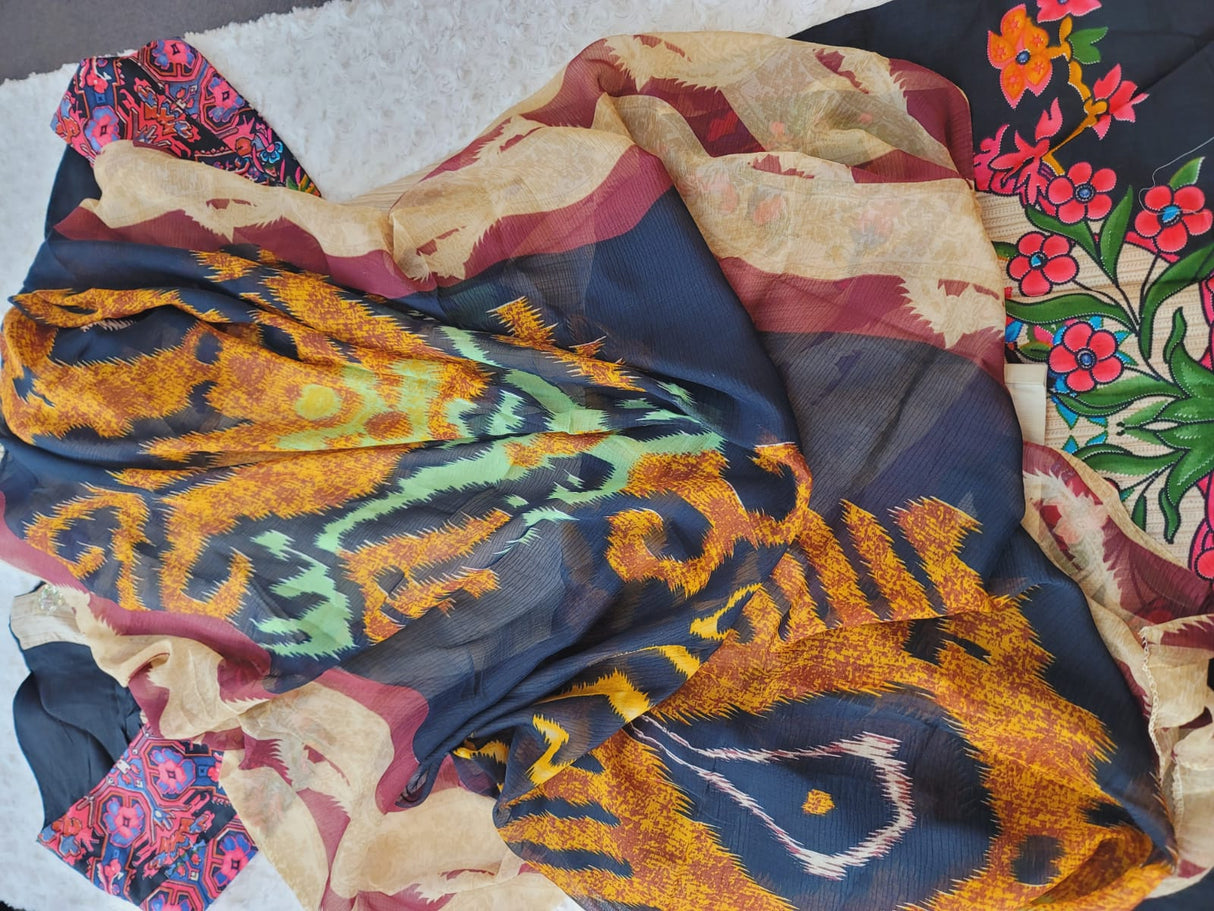 Indian Cotton Stitched Embroidery Suit Ready To Ship