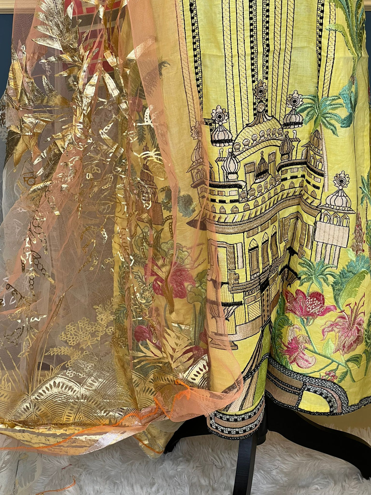 Indian Cotton Stitched Embroidery Suit Ready To Ship