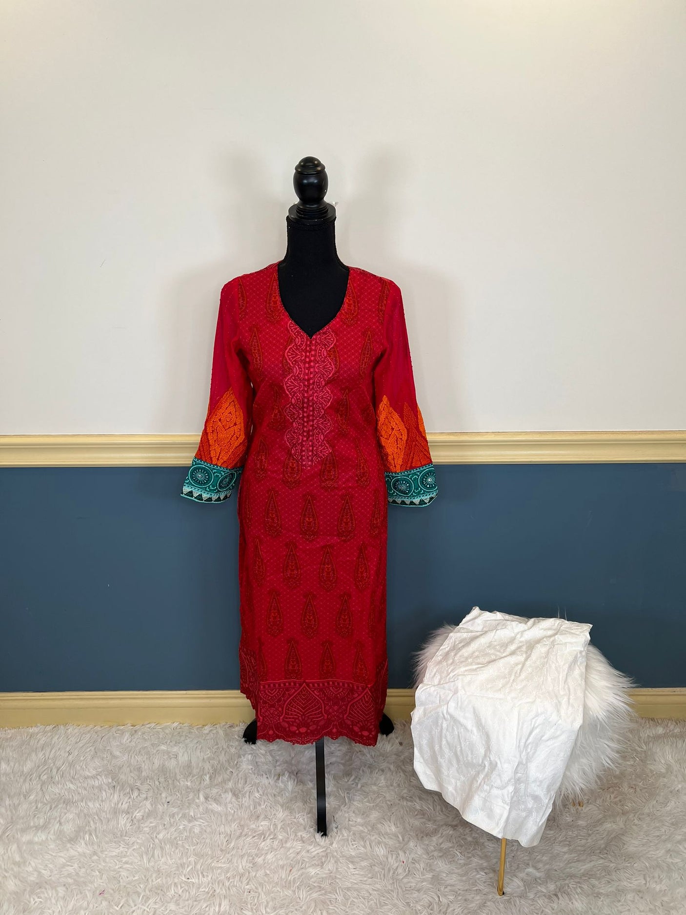 Pakistani Stitched Embroidery Lawn Suit Ready To Ship