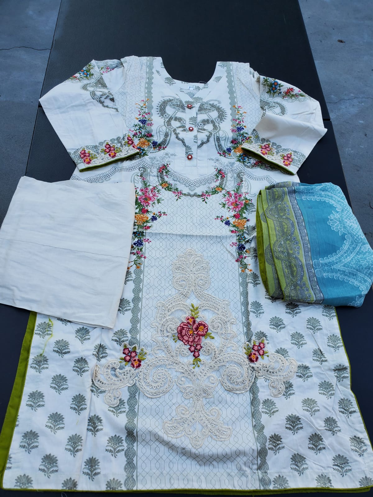 Pakistani Stitched Embroidery Lawn Suit Ready To Ship