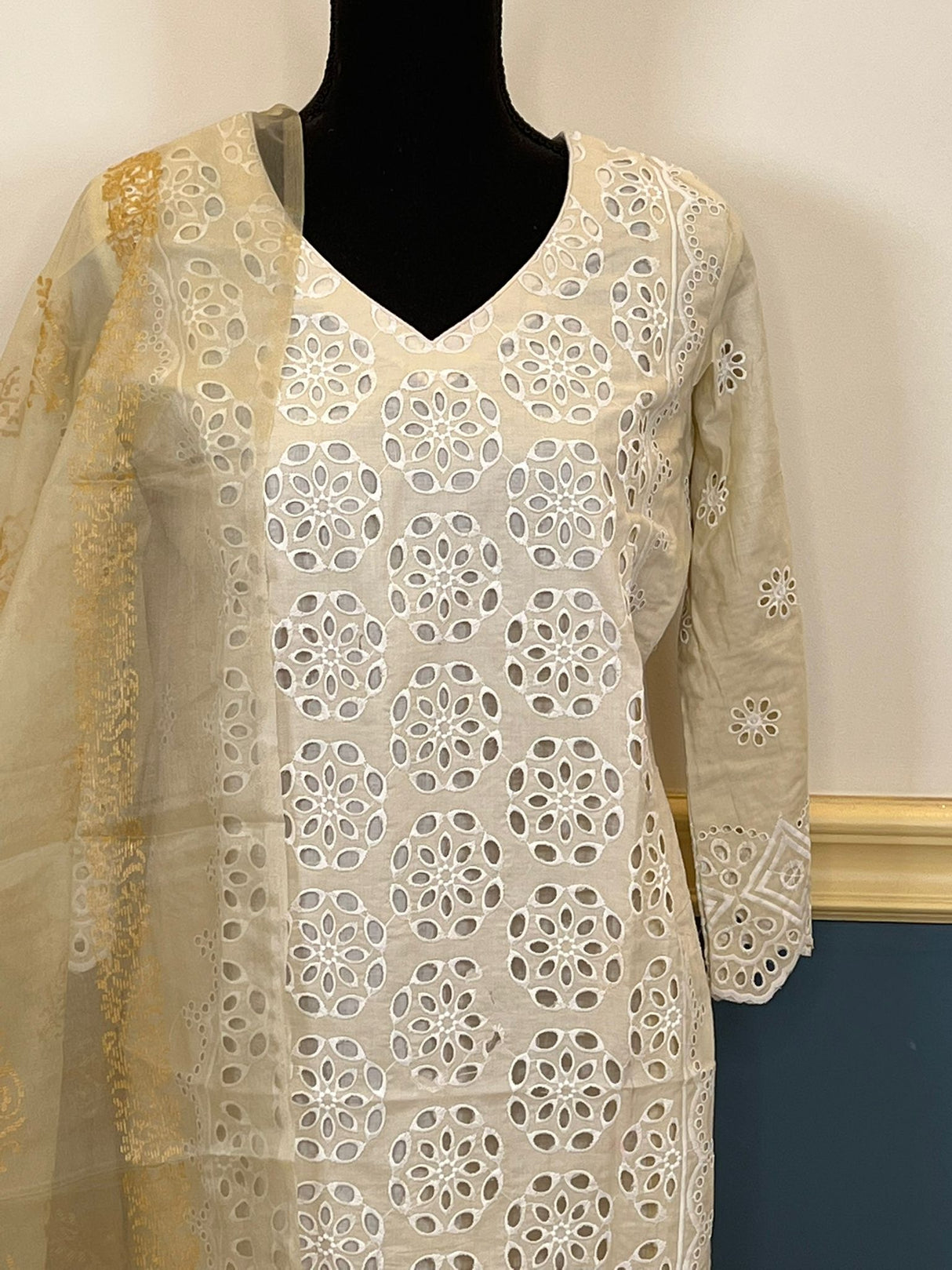 Indian Cotton Stitched Embroidery Suit Ready To Ship