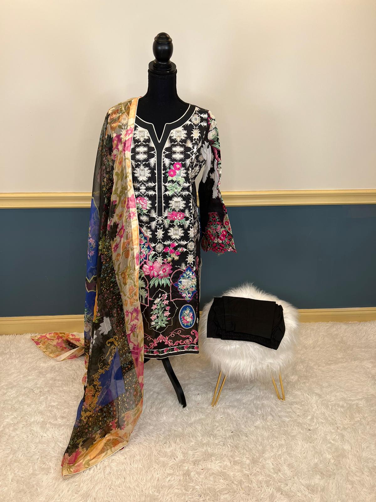 Pakistani Stitched Embroidery Party Wear Dresses Ready To Ship