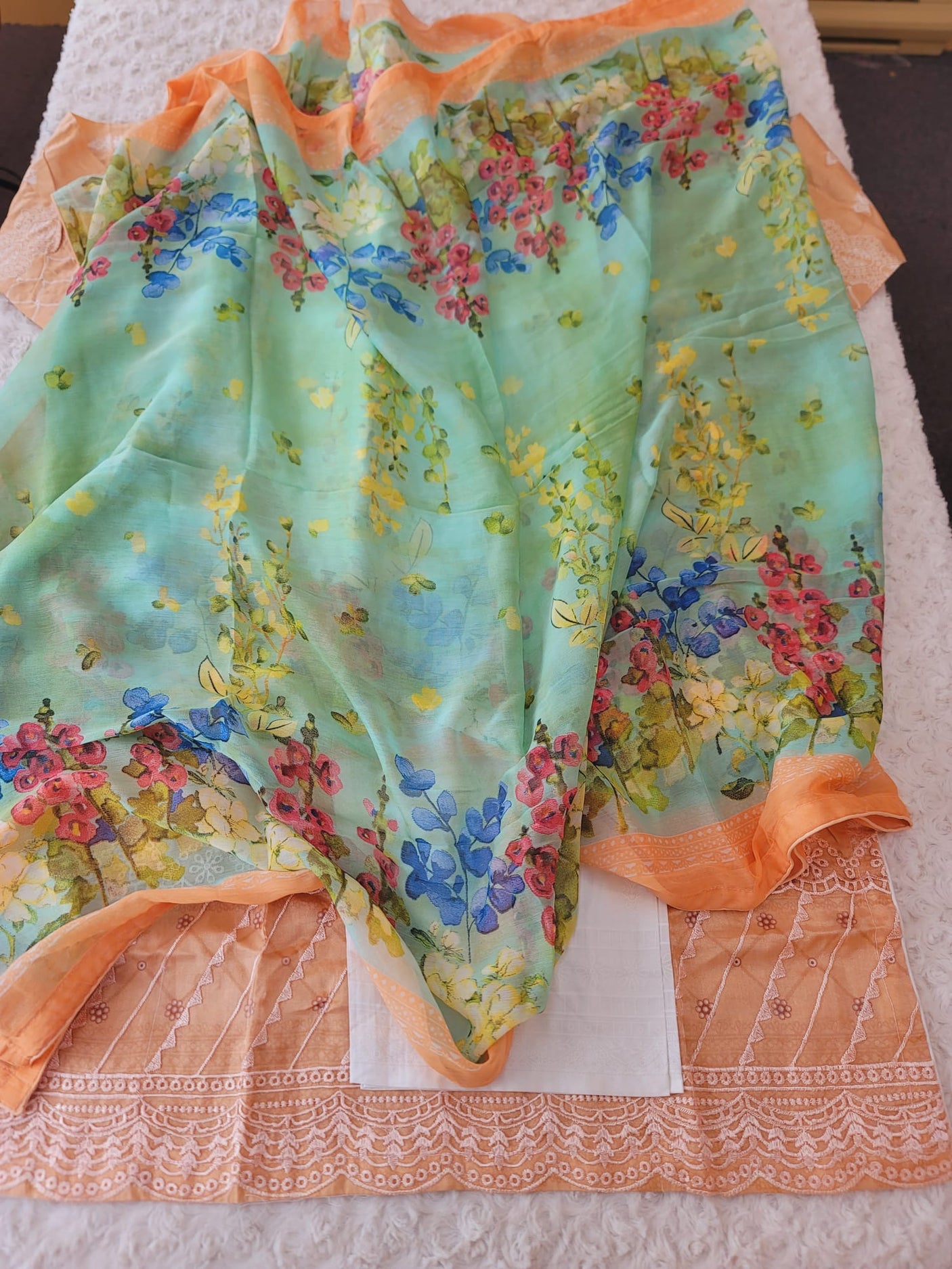 Pakistani Stitched lawn Embroidered Salwar kameez ready to ship