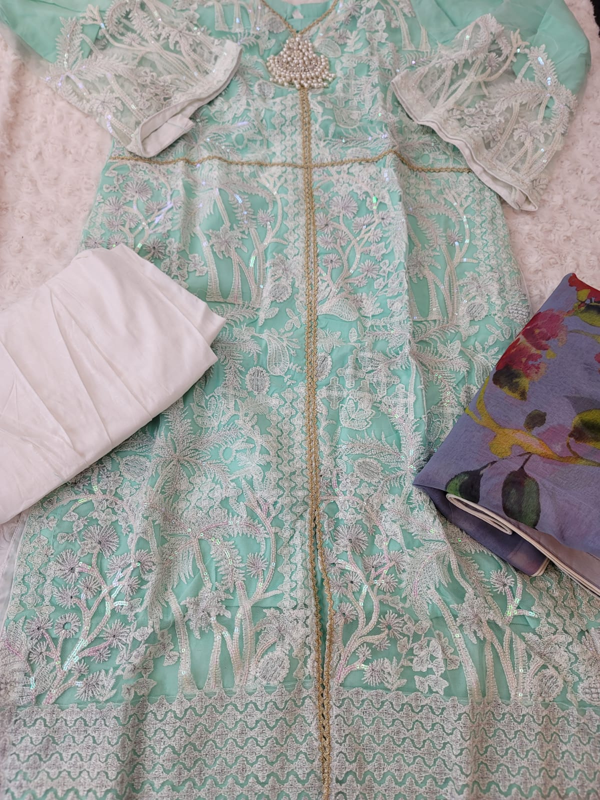 Pakistani Stitched Embroidery Lawn Suit Ready To Ship