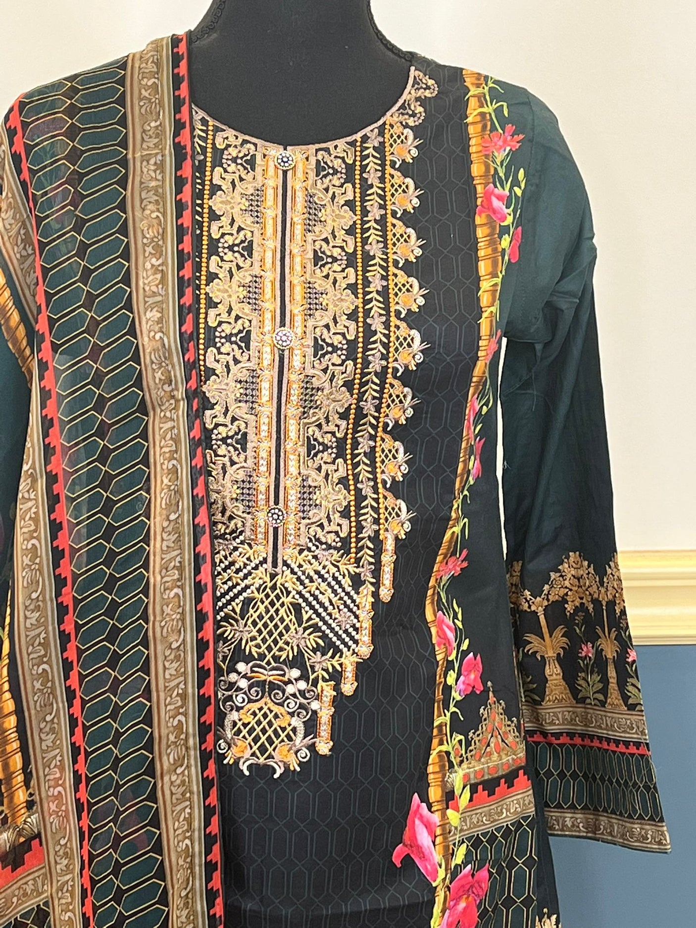 Pakistani Stitched Embroidery luxury lawn Dresses Ready To Ship