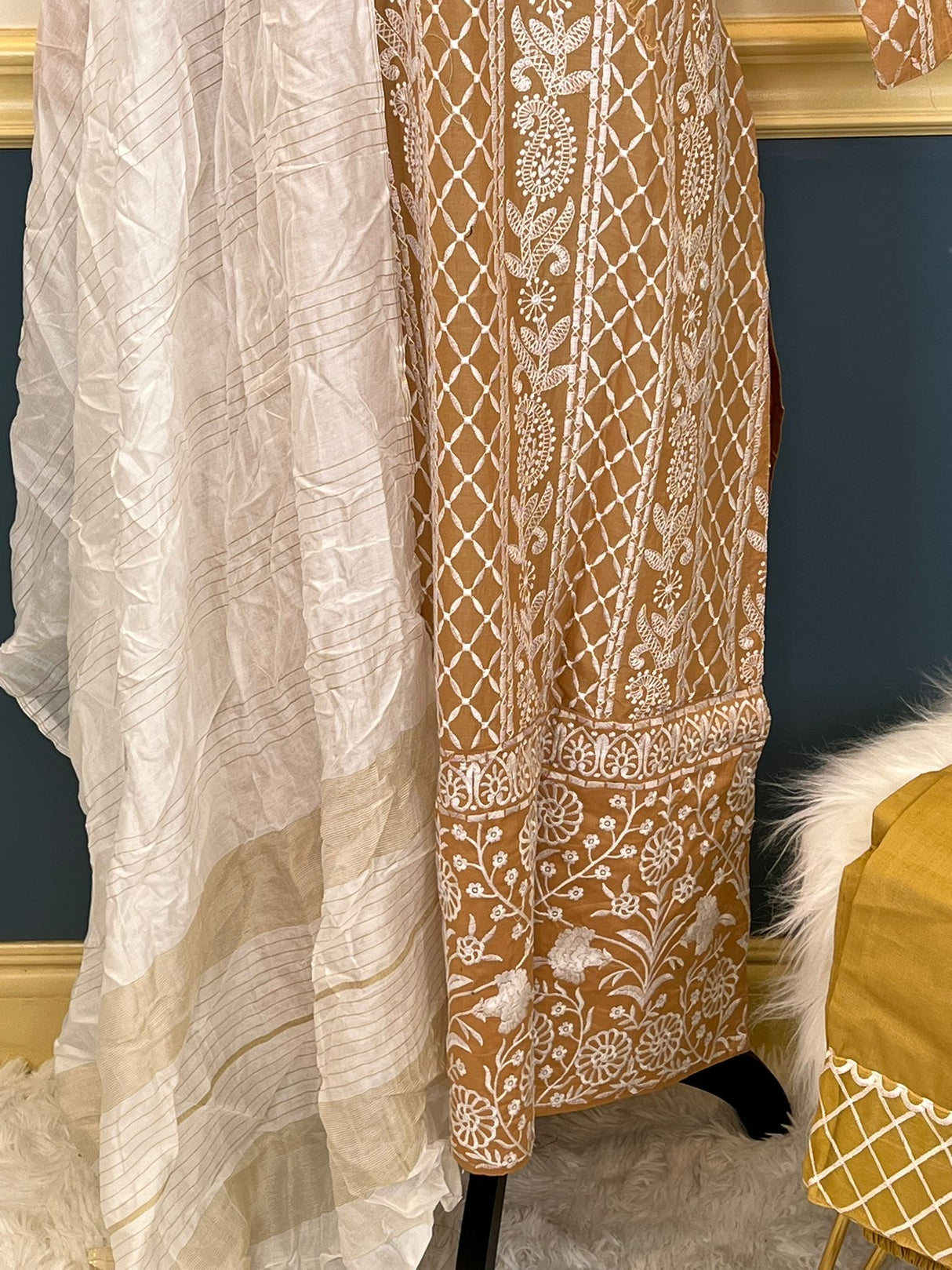 Indian Cotton Stitched Embroidery Suit Ready To Ship