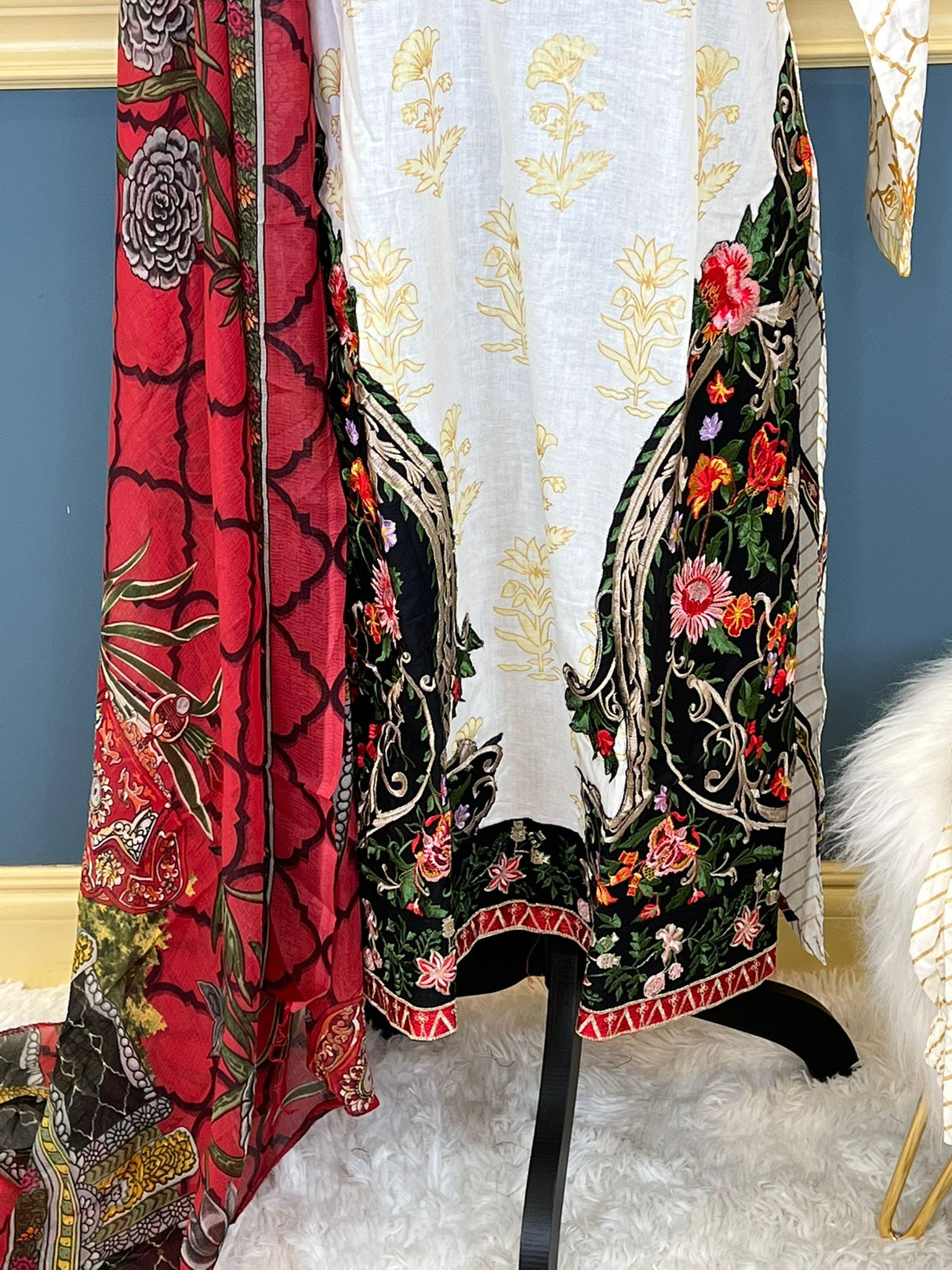 Indian Cotton Stitched Embroidery Suit Ready To Ship