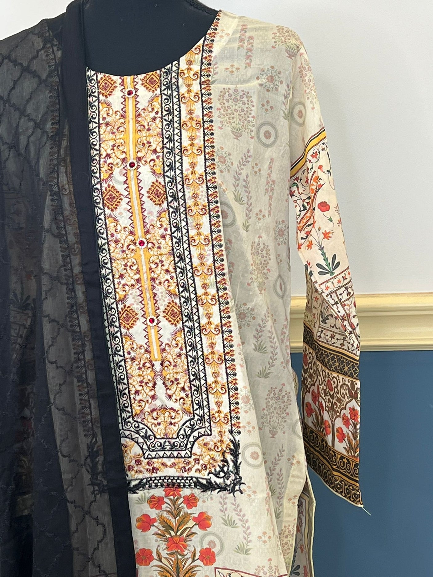 Pakistani Stitched Embroidery luxury lawn Dresses Ready To Ship