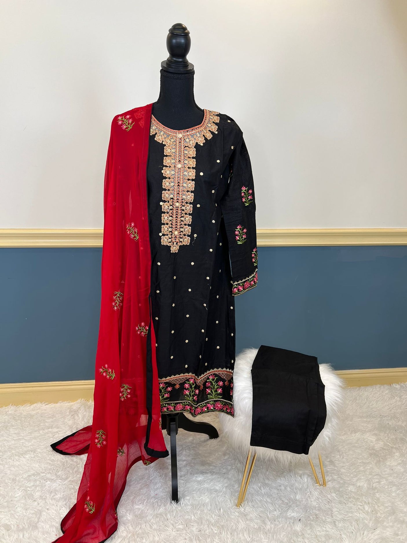 Pakistani Stitched Embroidery luxury lawn Dresses Ready To Ship