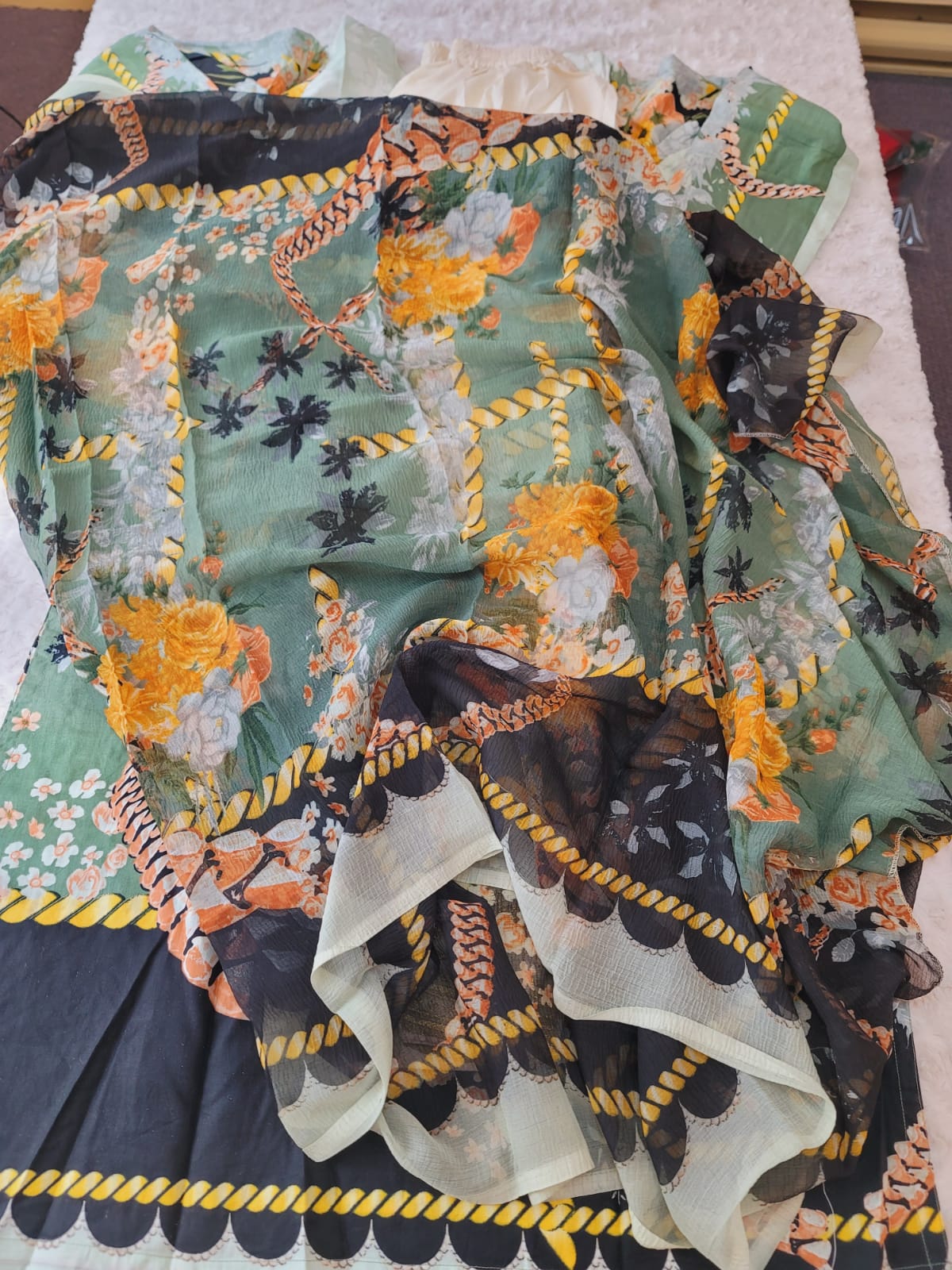 Indian Cotton Stitched Embroidery Suit Ready To Ship