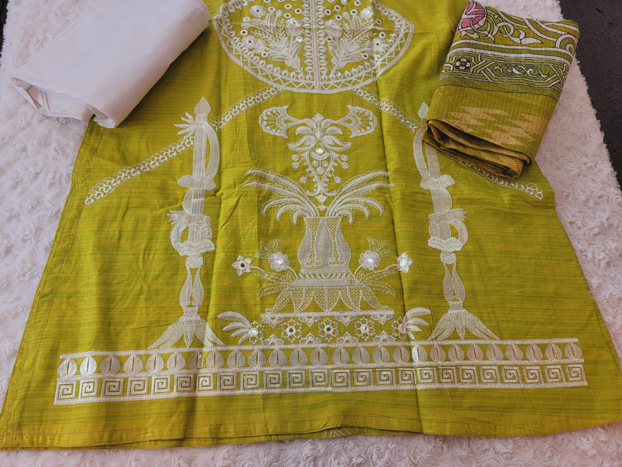 Indian Cotton Stitched Embroidery Suit Ready To Ship