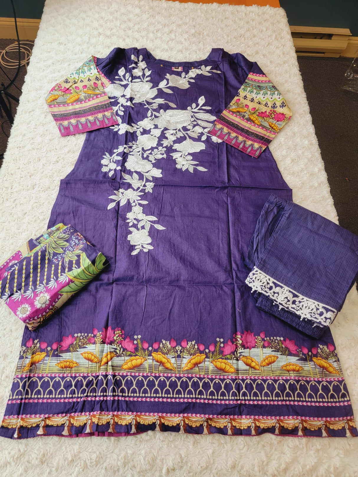 Indian Stitched Embroidery Suit Ready To Ship