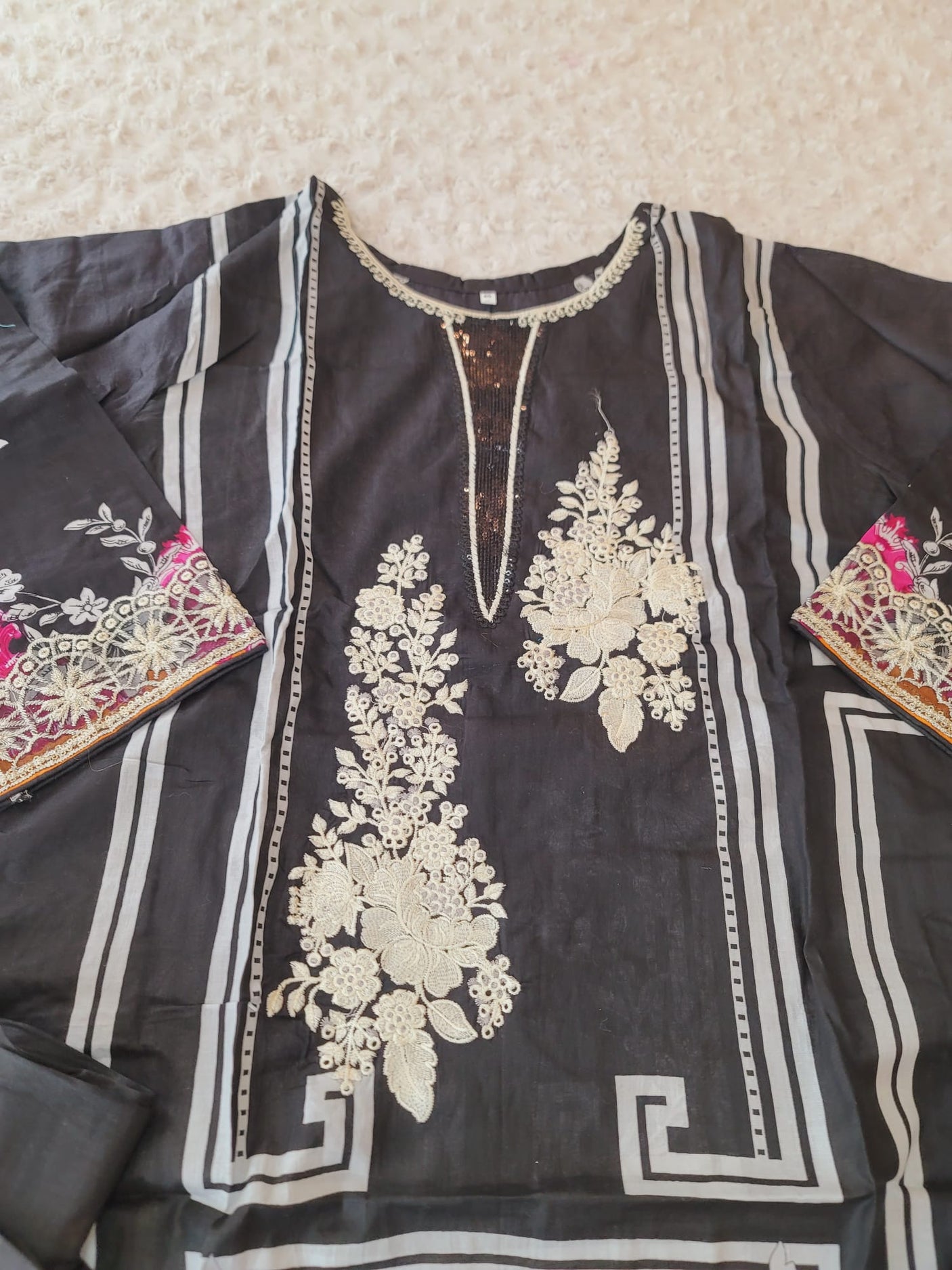 Pakistani Stitched lawn Embroidered Salwar kameez ready to ship