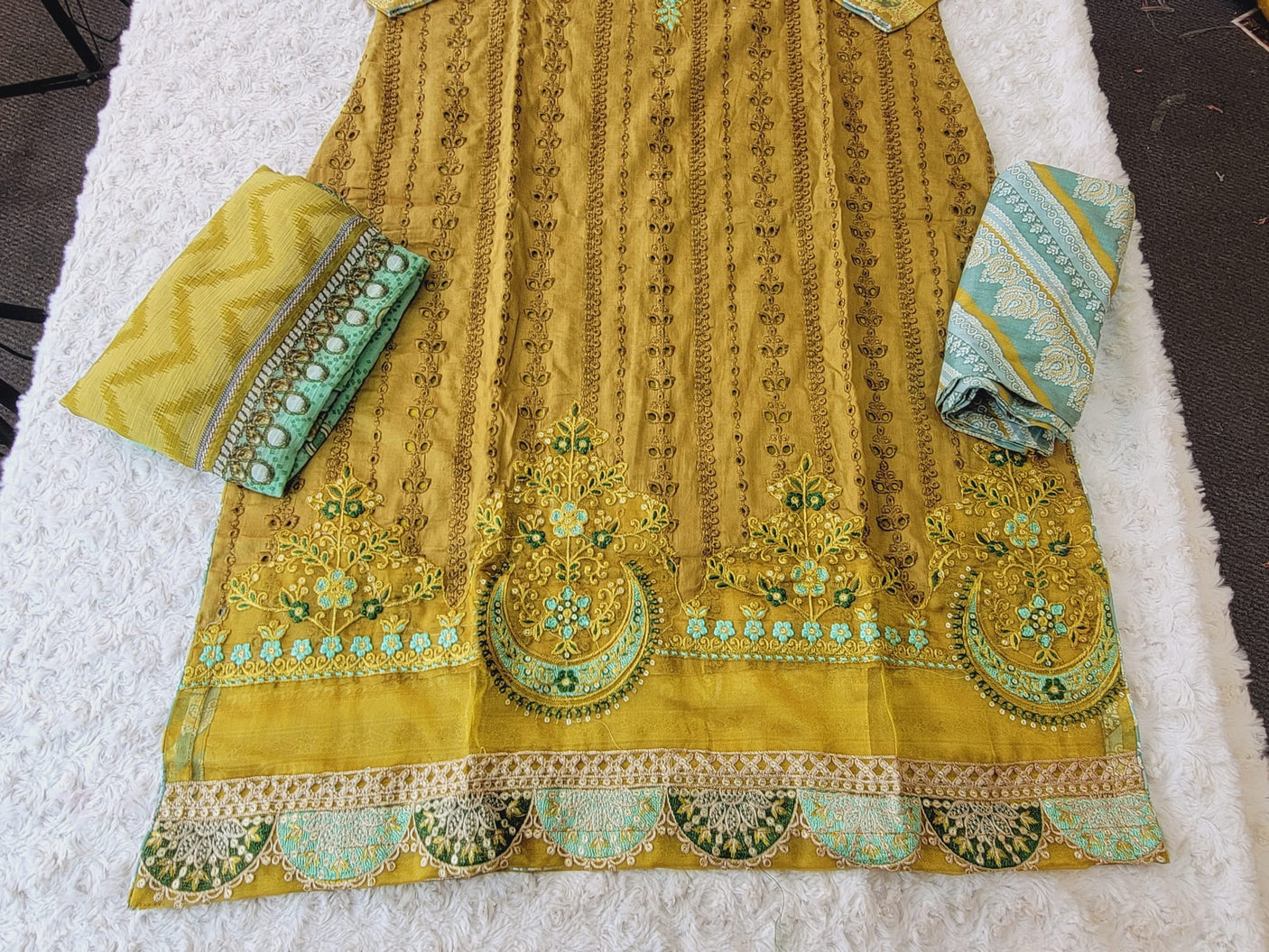 Pakistani Stitched Embroidery luxury lawn Dresses Ready To Ship