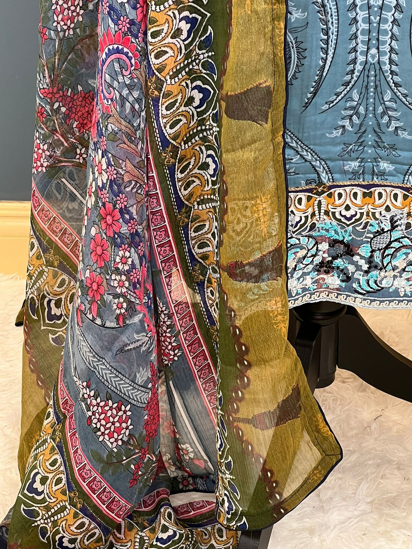 Pakistani Stitched lawn Embroidered Salwar kameez ready to ship