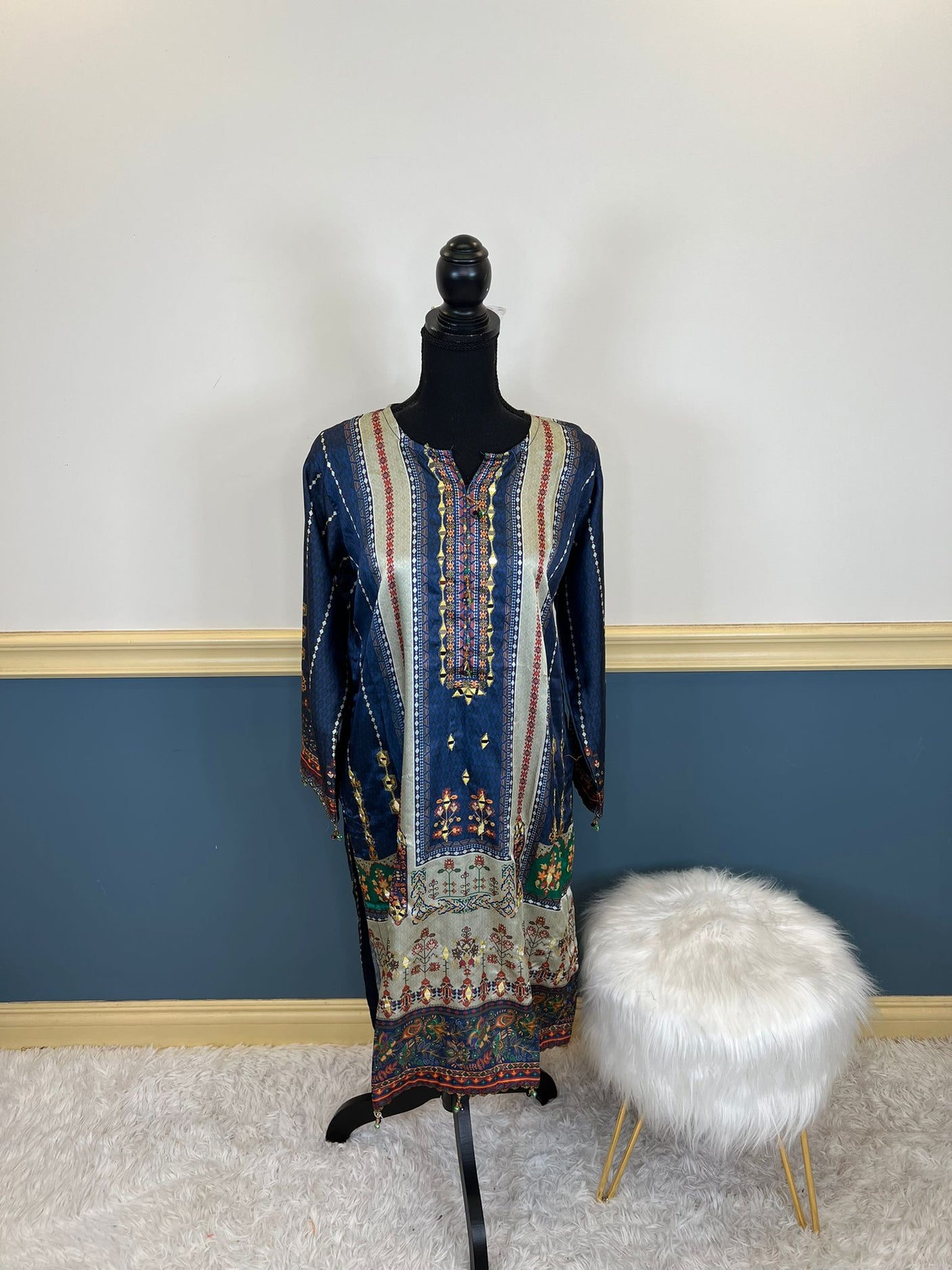 Pakistani 1 Piece Embroidered Silk kurti Ready To Ship