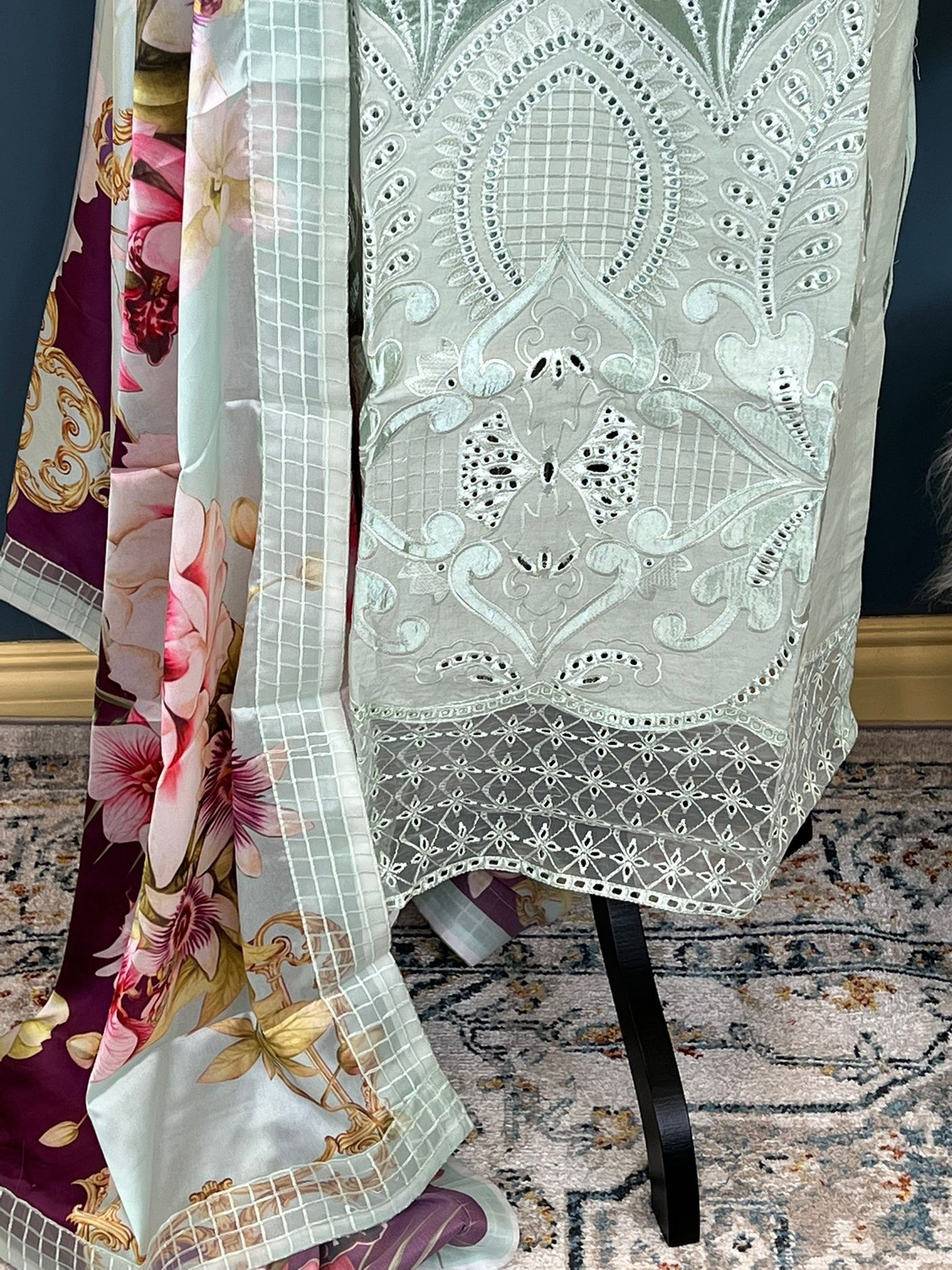 Pakistani Stitched Luxury Embroidered lawn Salwar kameez ready to ship