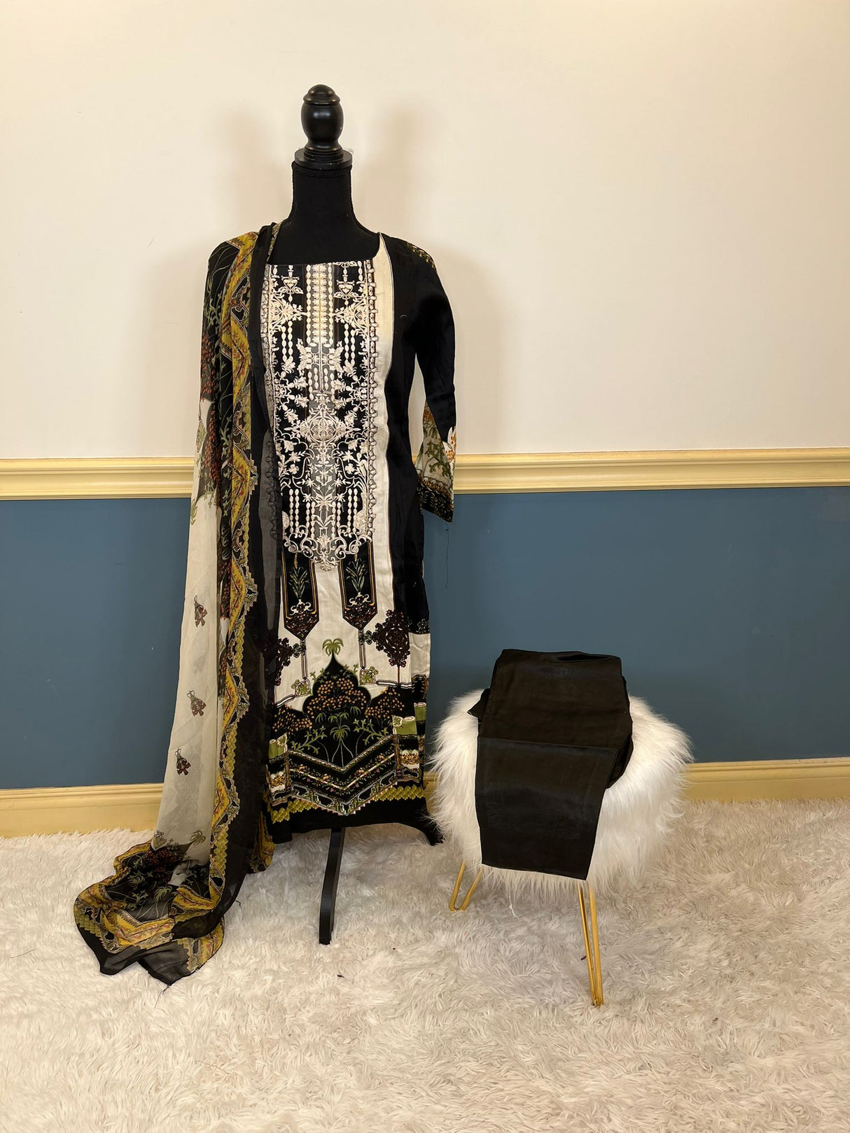 Indian Cotton Stitched Embroidery Suit Ready To Ship