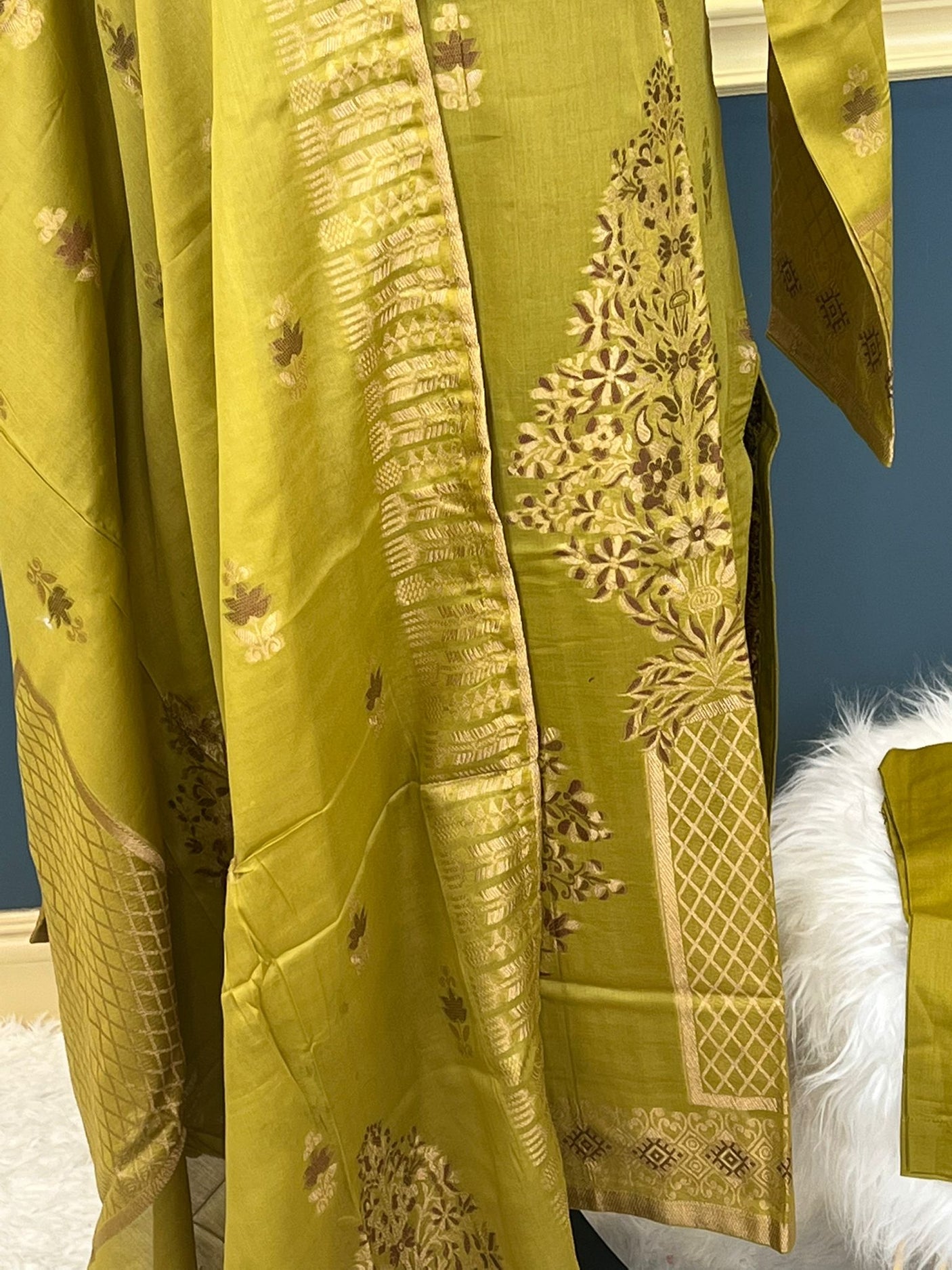 Pakistani lawn stitched Embroidered Suit Ready To Ship