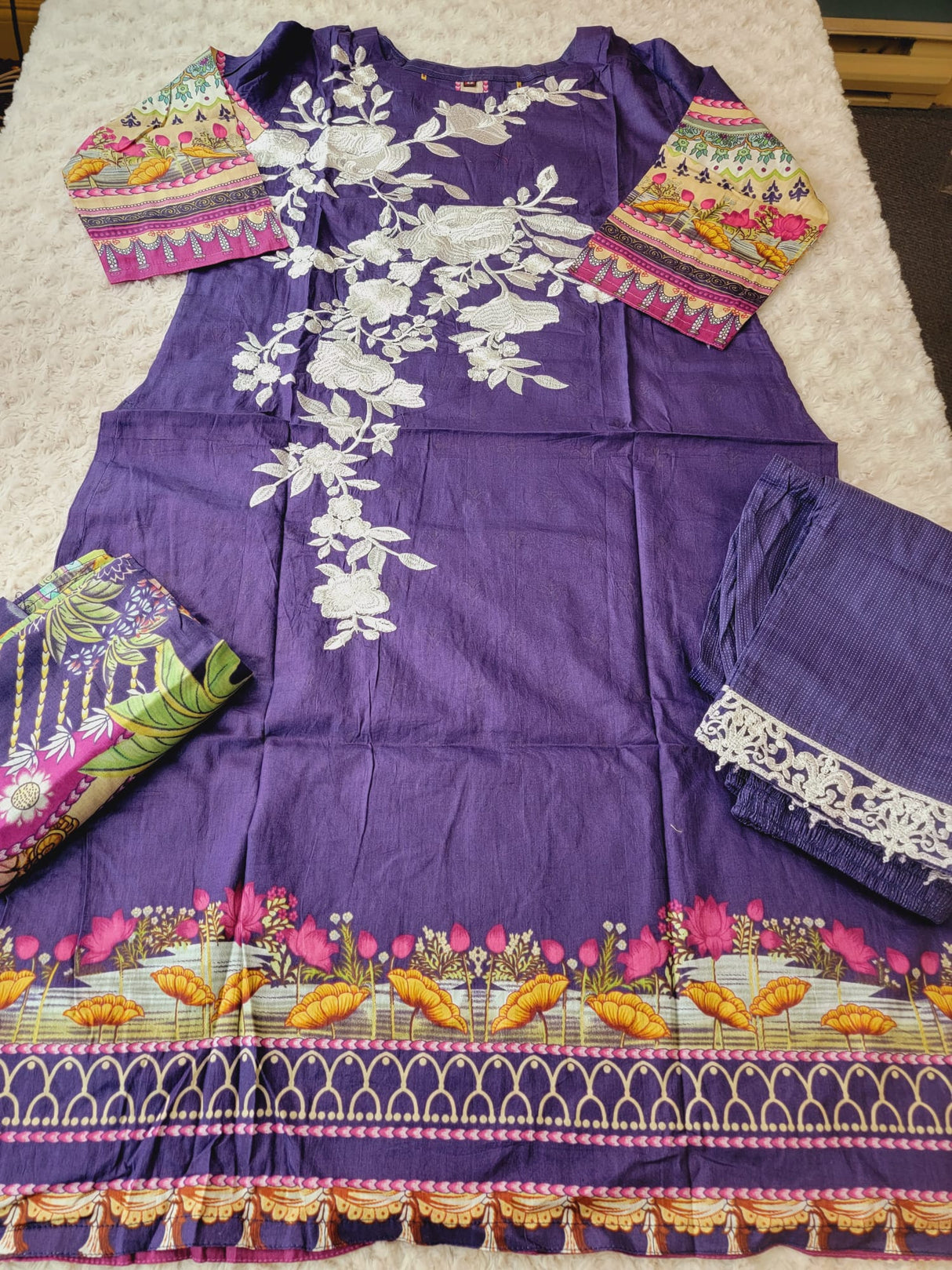 Indian Stitched Embroidery Suit Ready To Ship