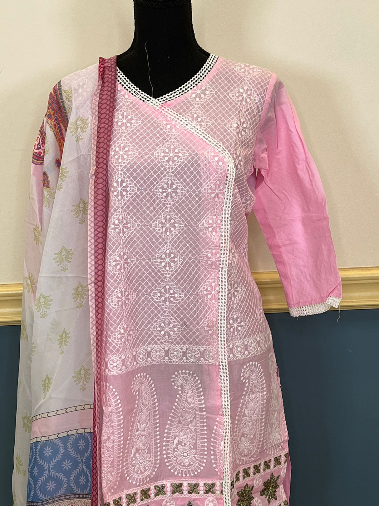Indian Cotton Stitched Embroidery Suit Ready To Ship
