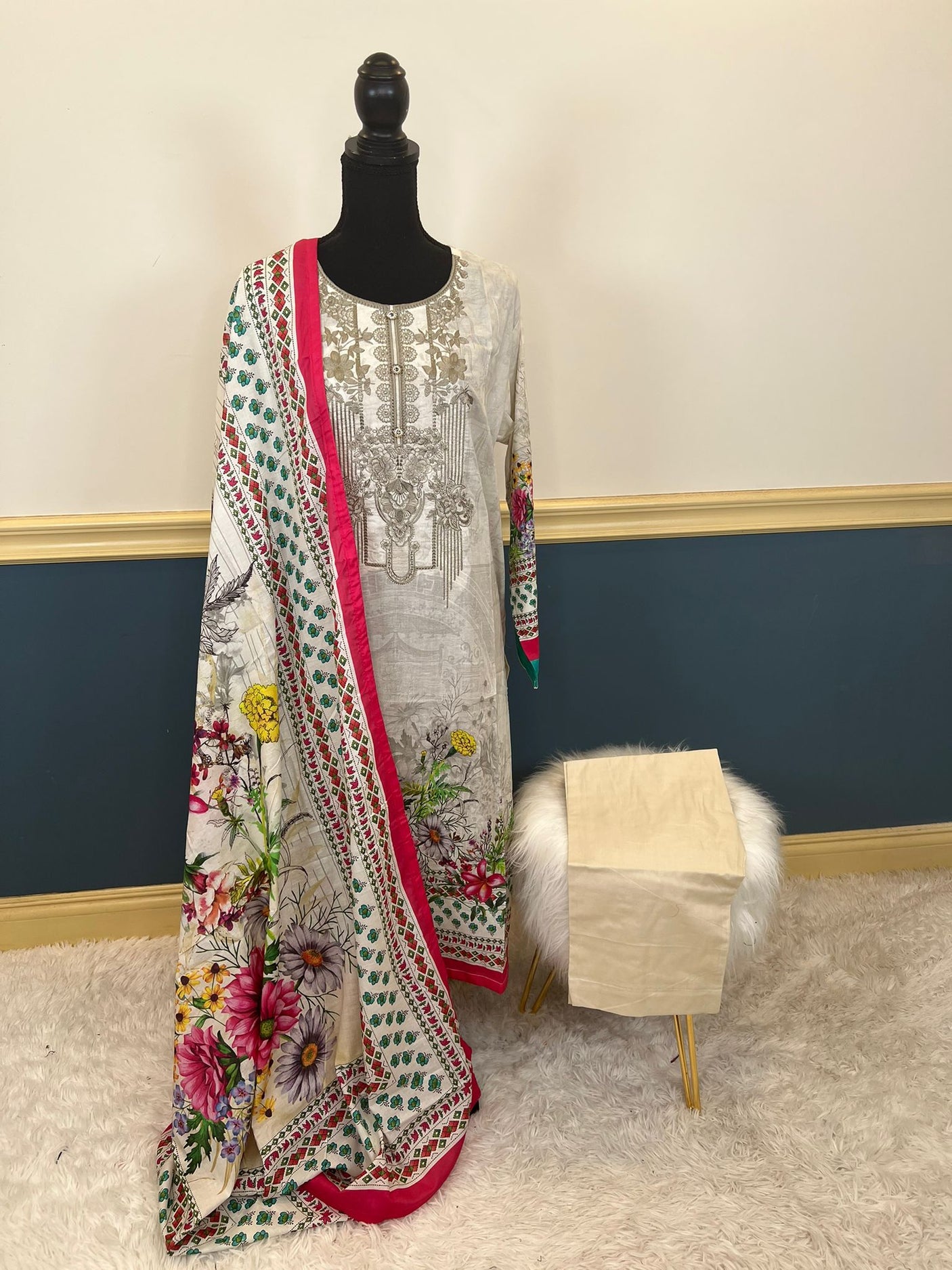 Pakistani Stitched Embroidery luxury lawn Dresses Ready To Ship