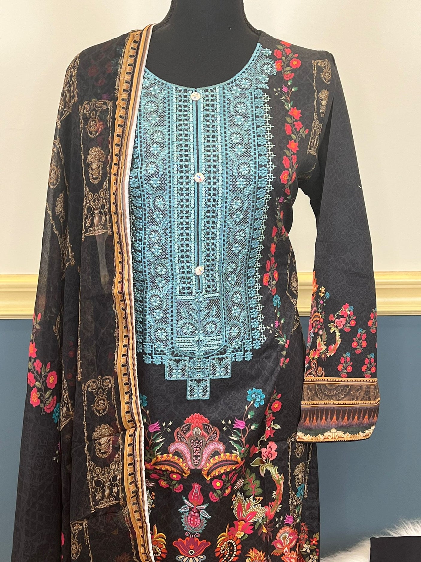 Pakistani Stitched Embroidery luxury lawn Dresses Ready To Ship