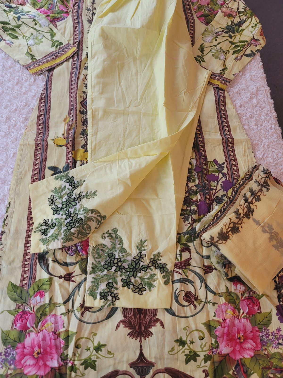 Indian Cotton Stitched Embroidery Suit Ready To Ship