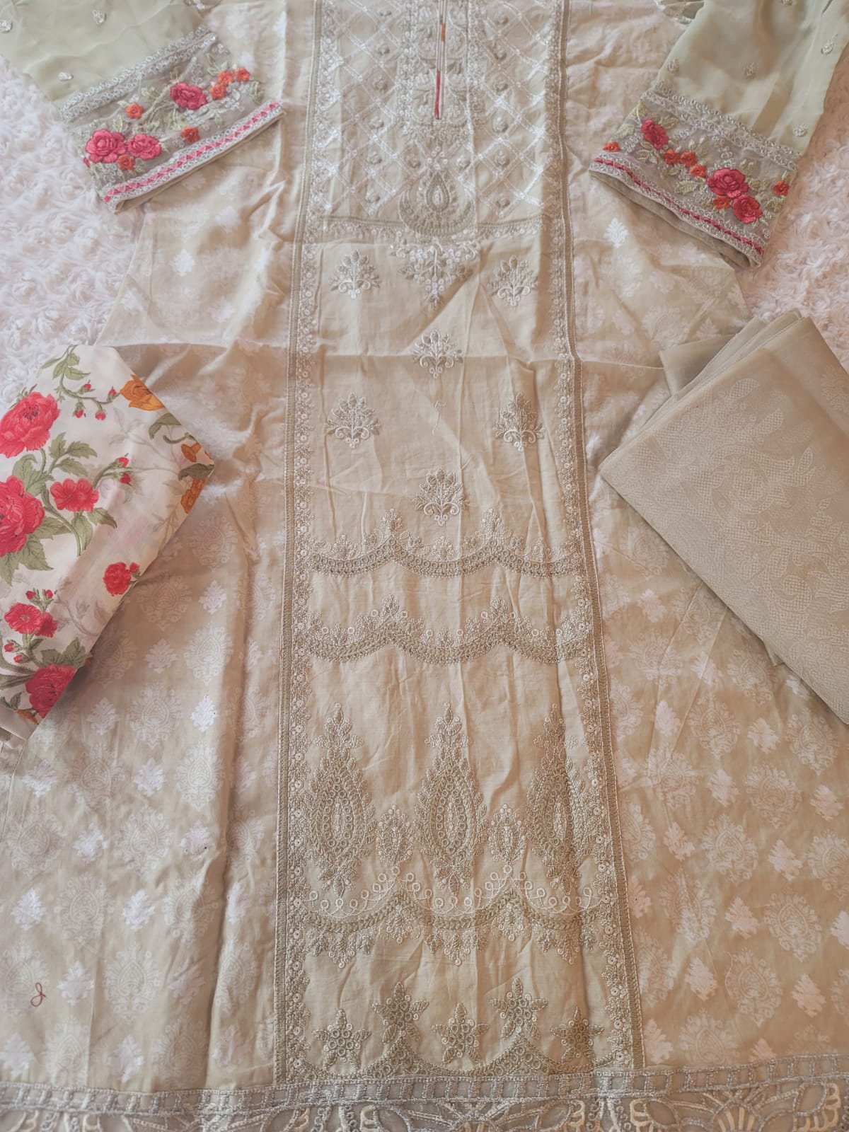 Indian Cotton Stitched Embroidery Suit Ready To Ship