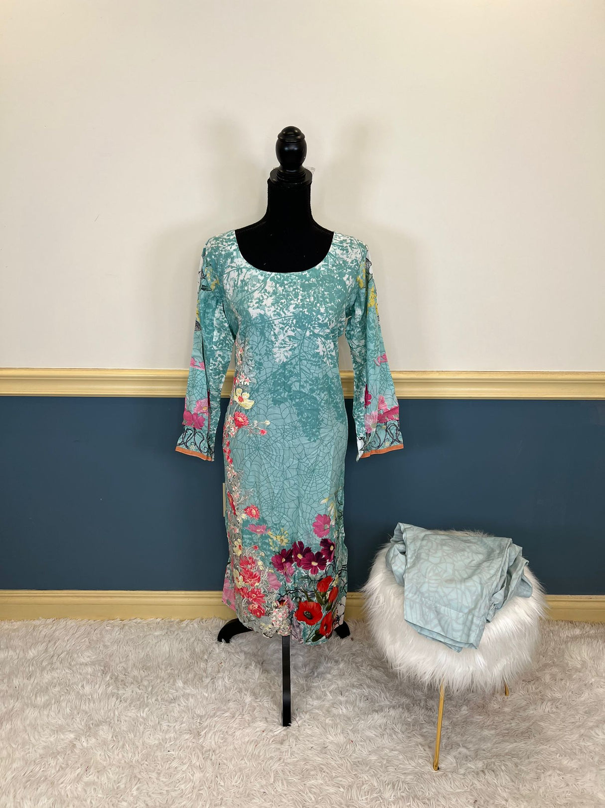 Pakistani Stitched Embroidery Lawn Suit Ready To Ship