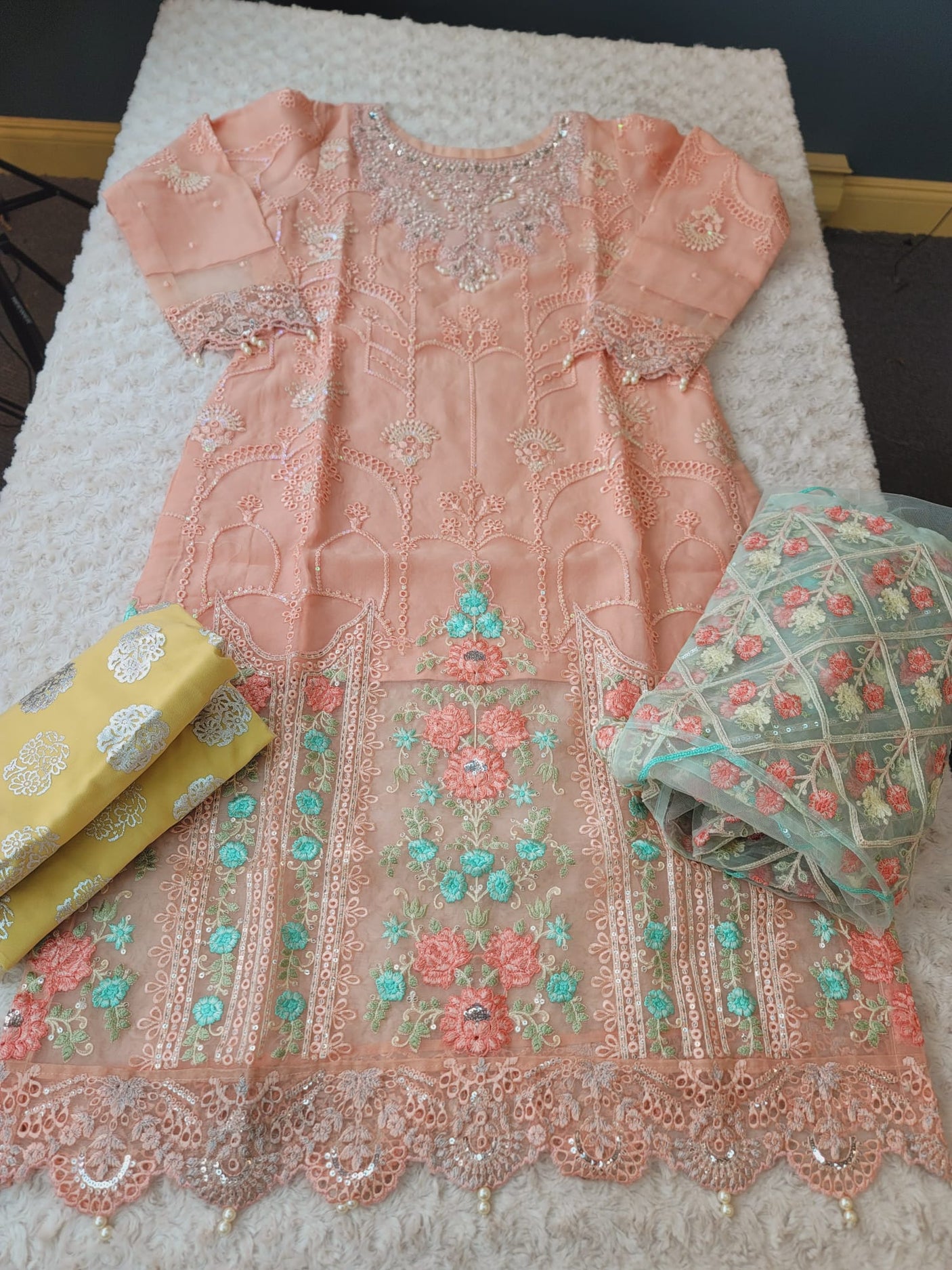 Pakistani Stitched Embroidery Party Wear Dresses Ready To Ship
