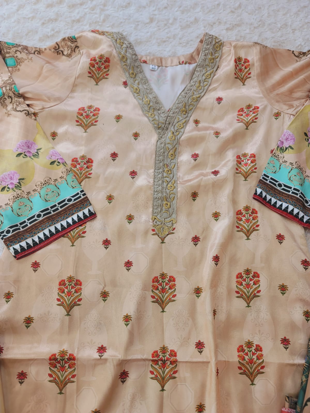 Indian Silk Stitched Embroidery Suit Ready To Ship