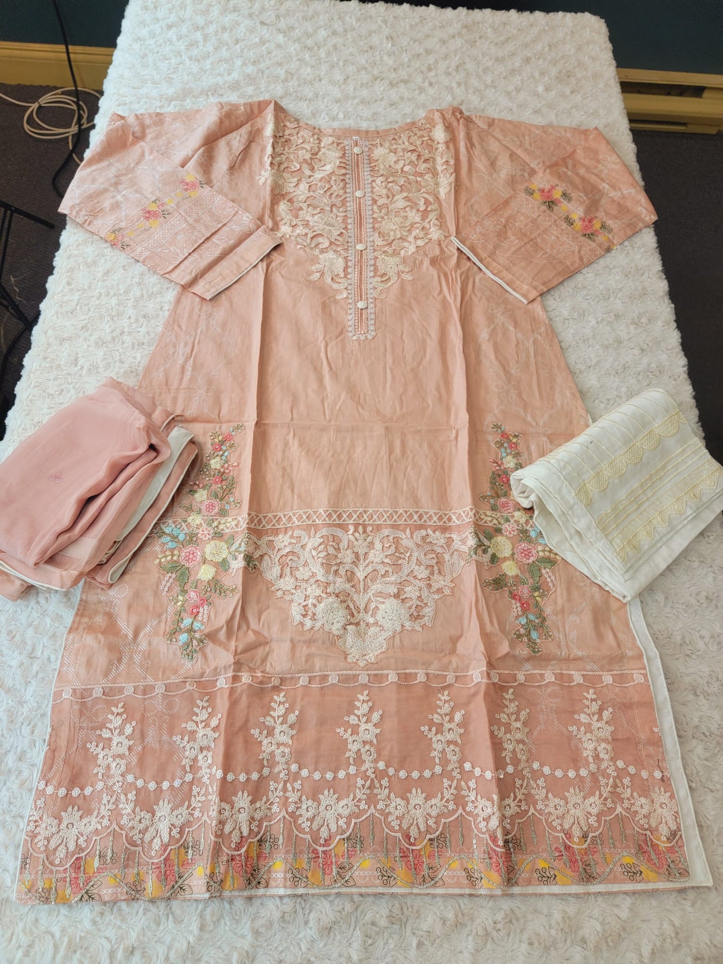 Pakistani Stitched Embroidery luxury lawn Dresses Ready To Ship