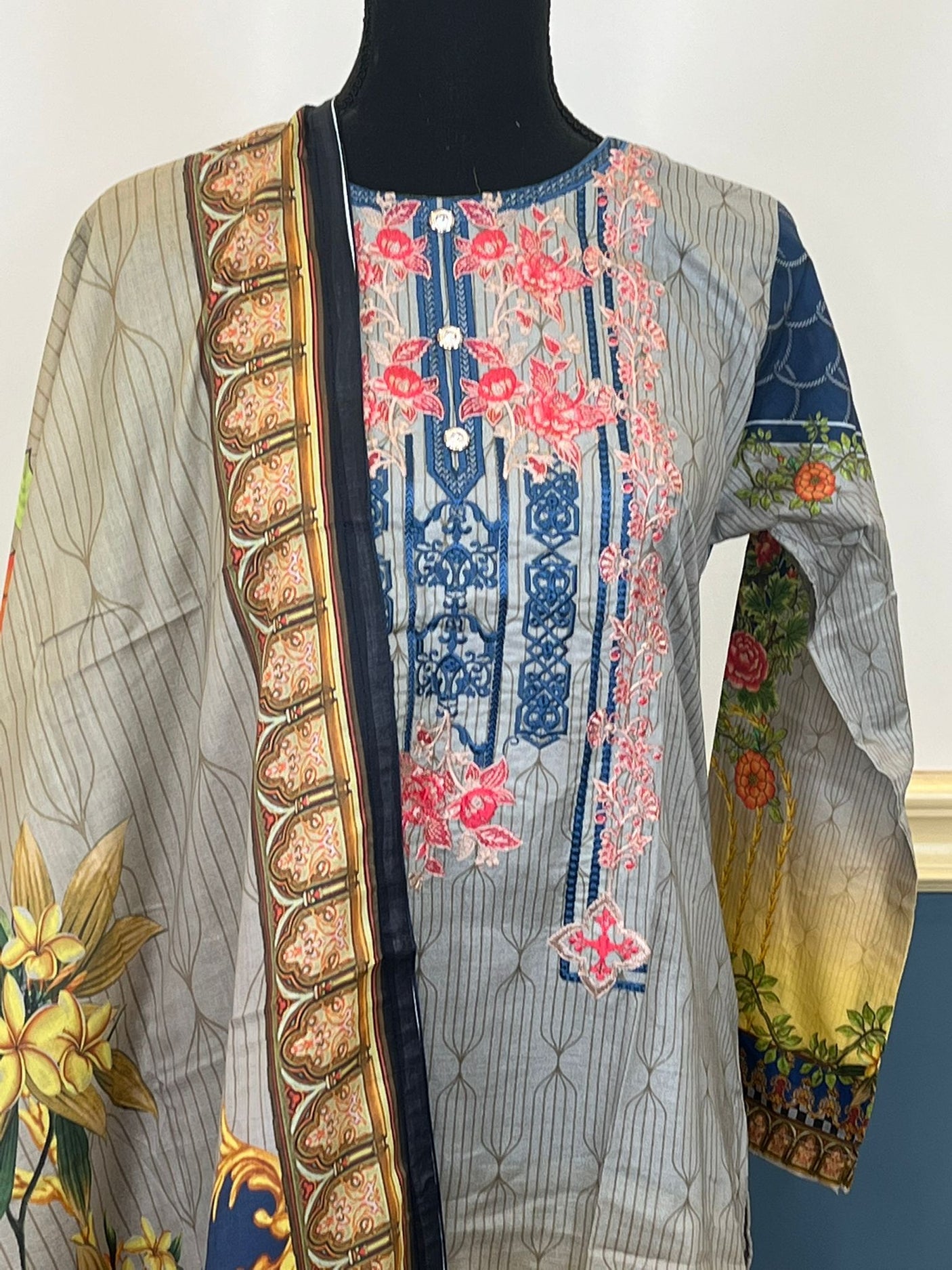 Pakistani Stitched Embroidery luxury lawn Dresses Ready To Ship