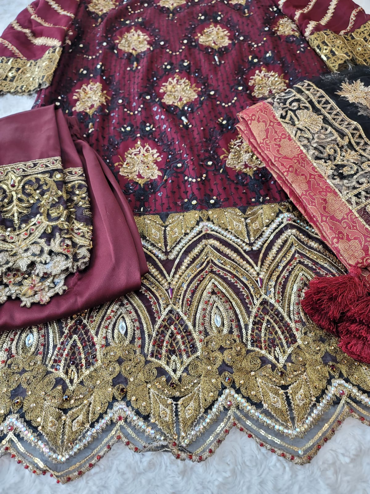 Pakistani Stitched Embroidery Party Wear Dresses Ready To Ship
