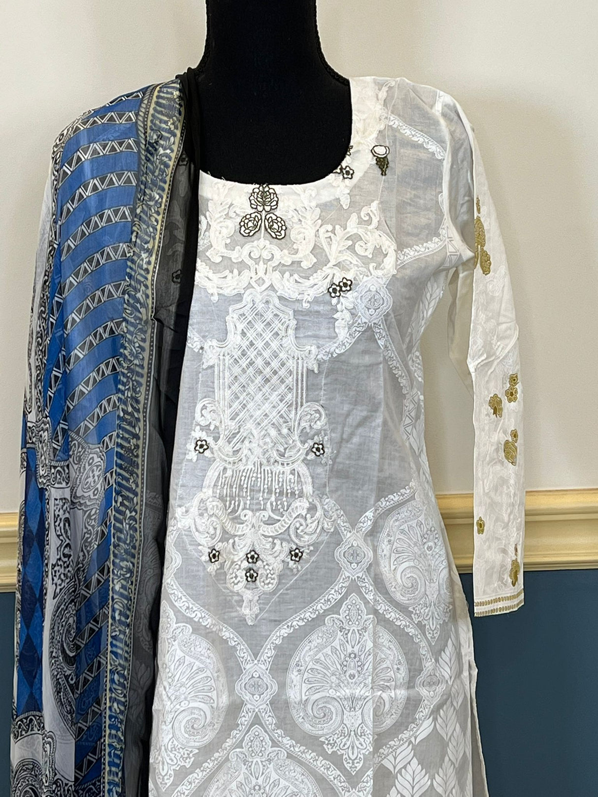 Indian Cotton Stitched Embroidery Suit Ready To Ship