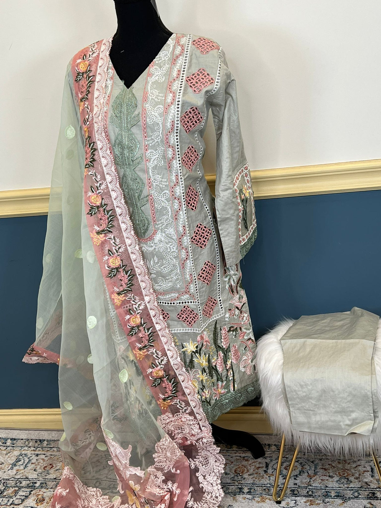 Luxury Embroidered lawn Ready To Ship